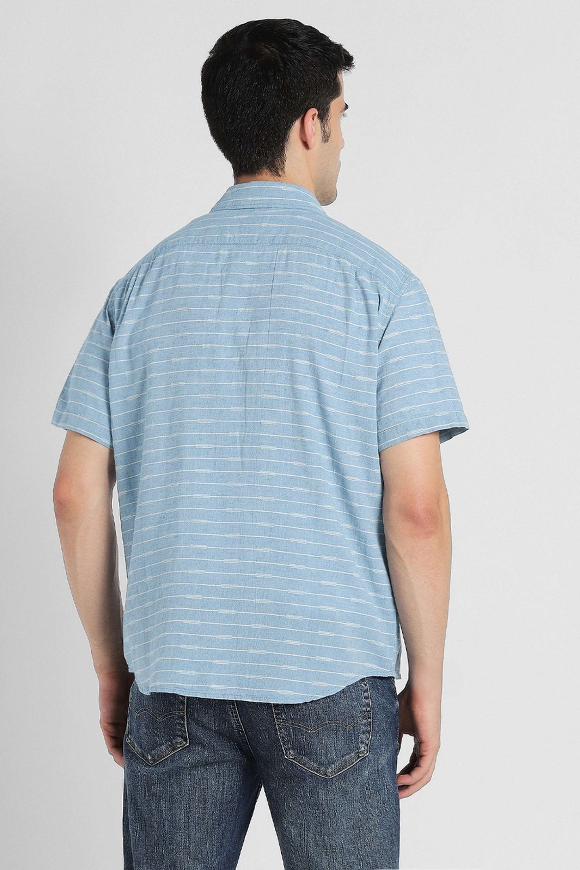 Textured-Cotton-Linen-Blend-Regular-Fit-Men-s-Casual-Wear-Shirt