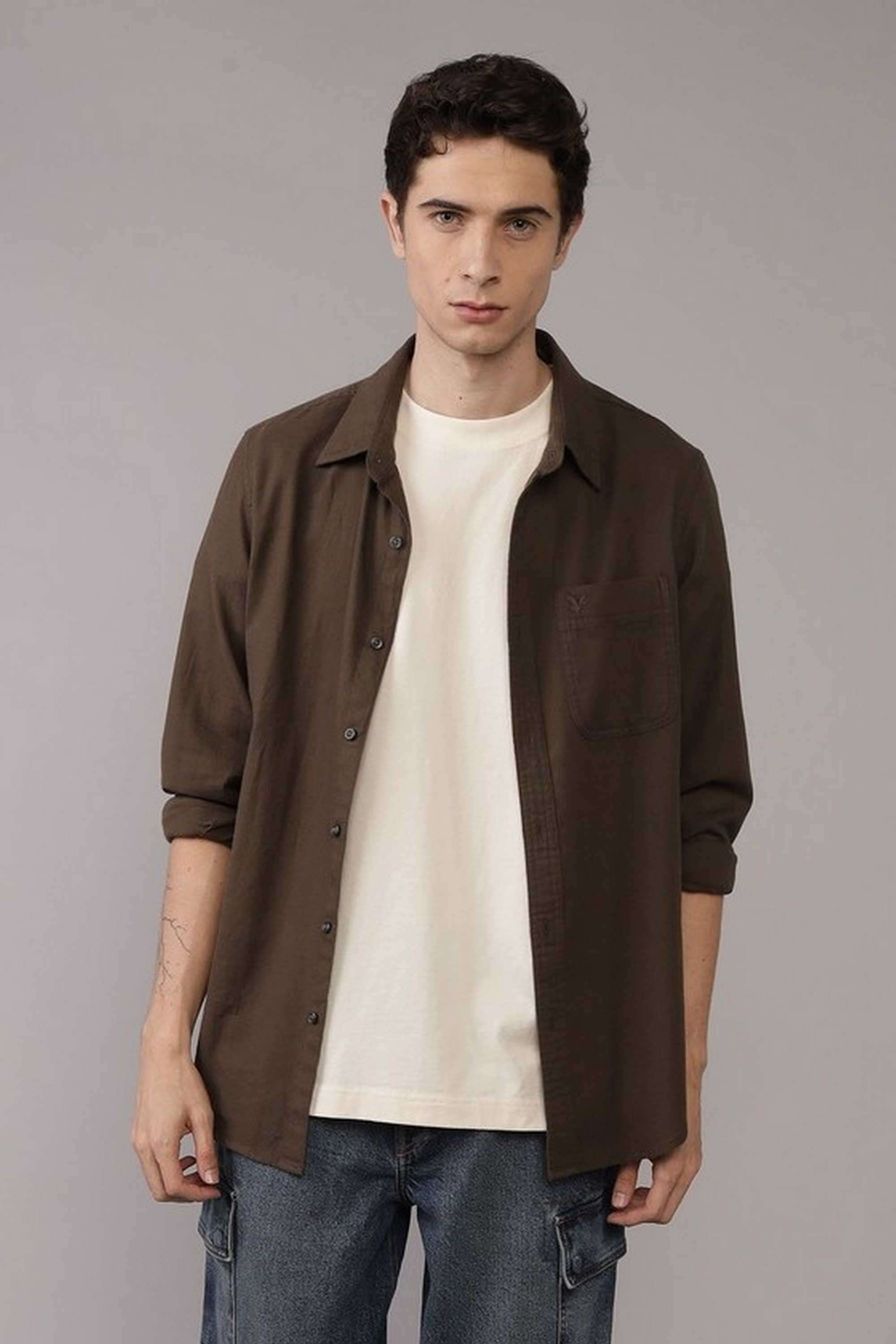 Solid-Cotton-Slim-Fit-Men-s-Casual-Shirt