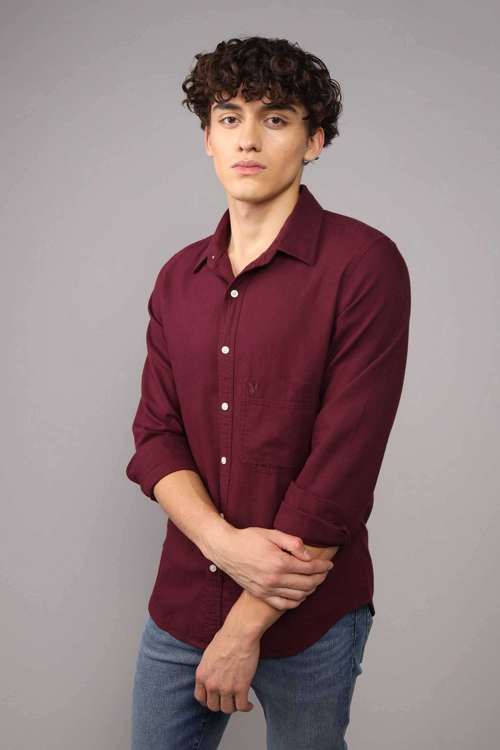 Solid-Cotton-Slim-Fit-Men-s-Casual-Shirt