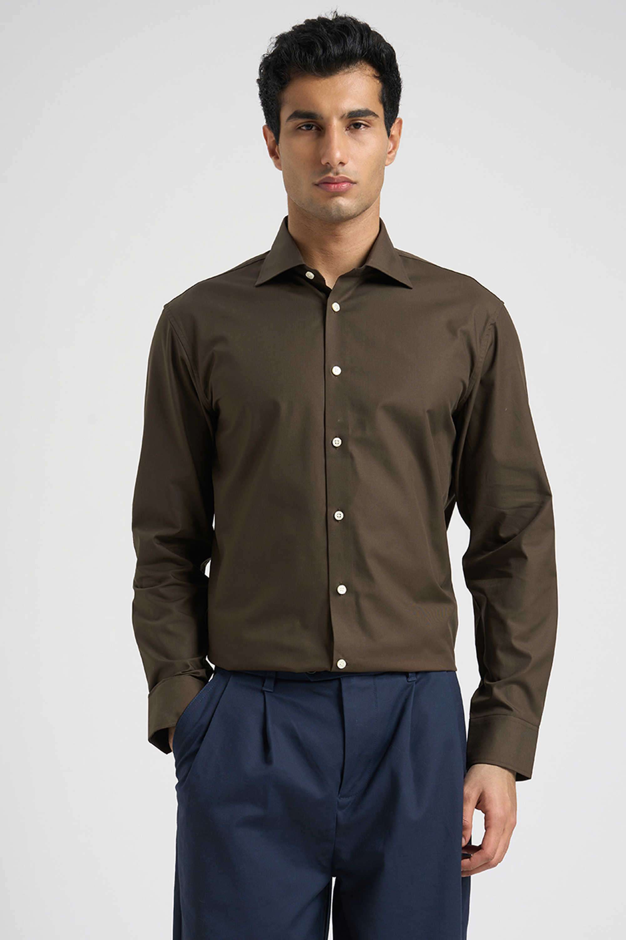 Solid-Cotton-Men-s-Casual-Wear-Shirt