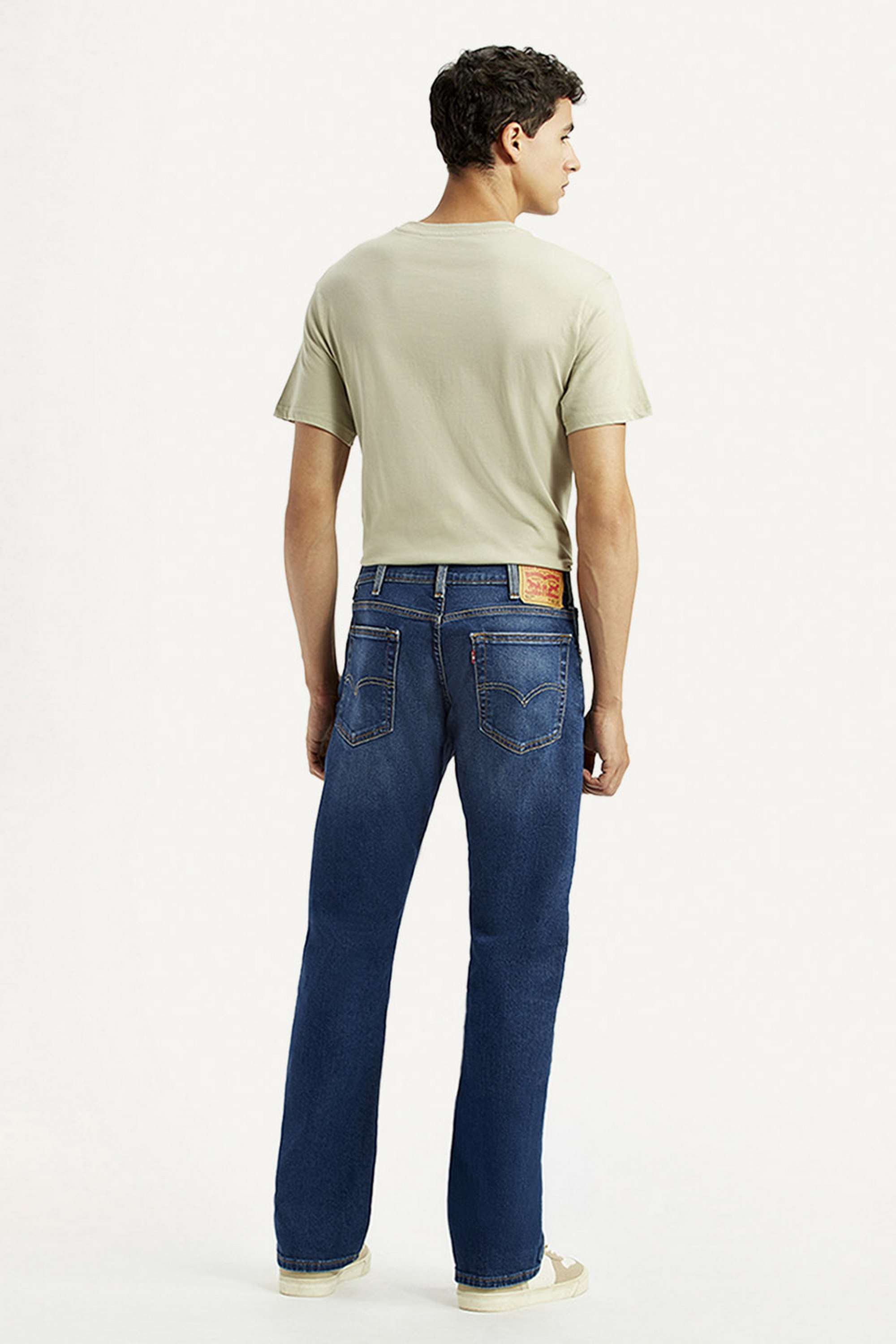 Solid-Cotton-Blend-Bootcut-Fit-Men-s-Jeans