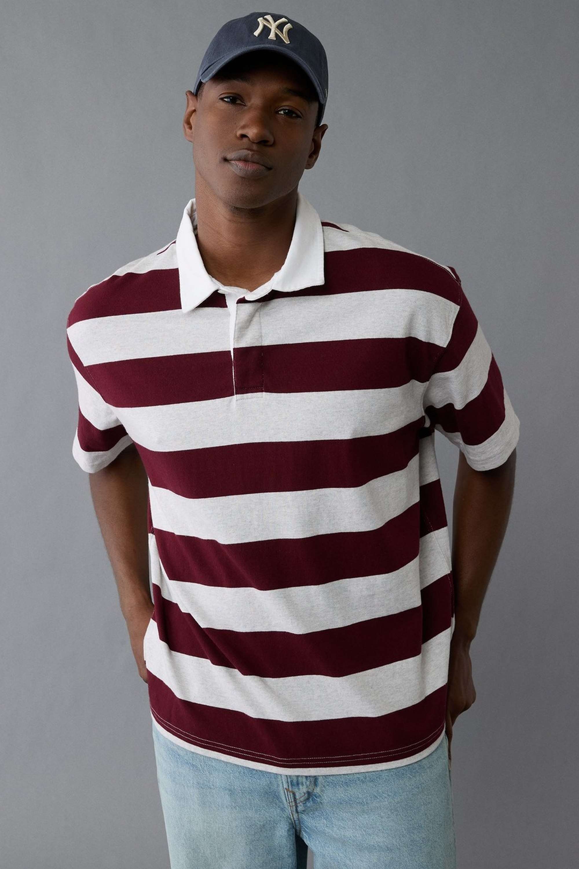 Stripes-Polyester-Stretch-Polo-Men-s-T-Shirt
