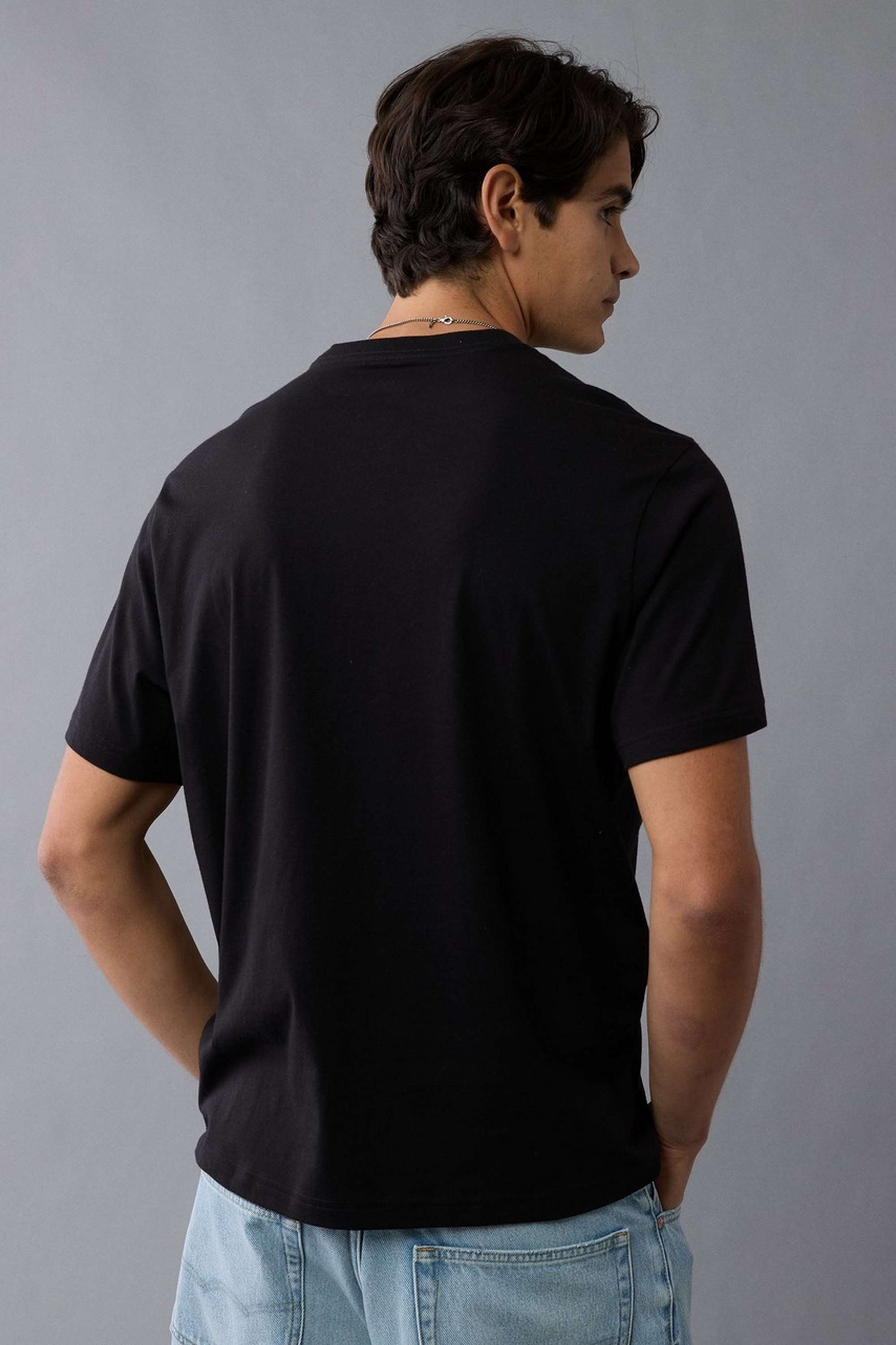 Solid-Polyester-Cotton-Round-Neck-Men-s-T-Shirt