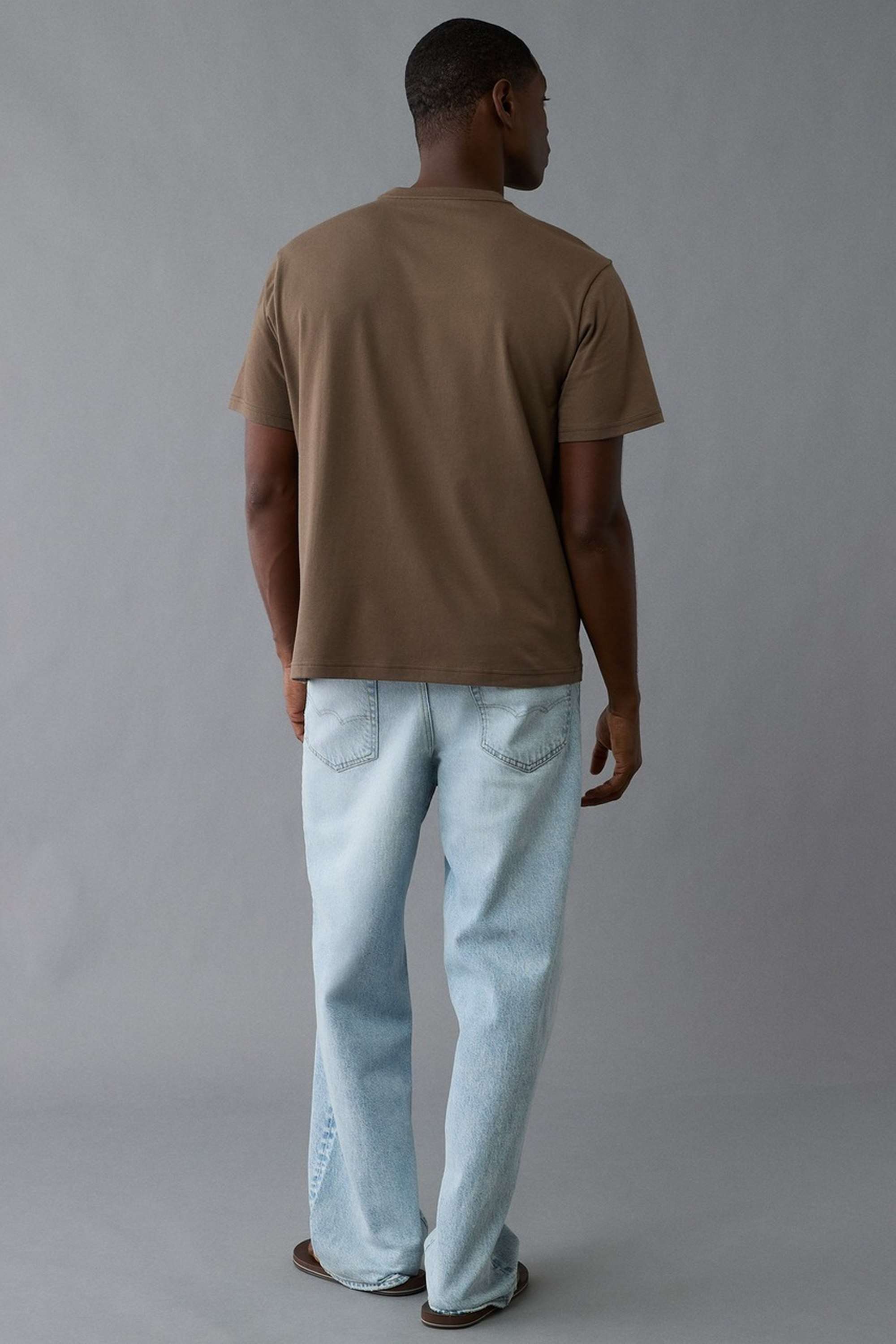 Solid-Polyester-Cotton-Round-Neck-Men-s-T-Shirt