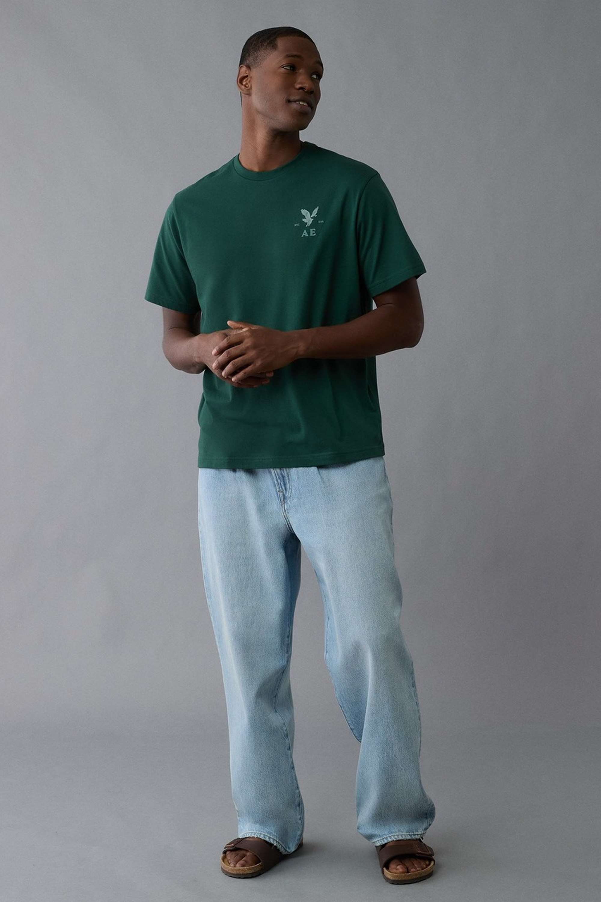 Solid-Polyester-Cotton-Round-Neck-Men-s-T-Shirt