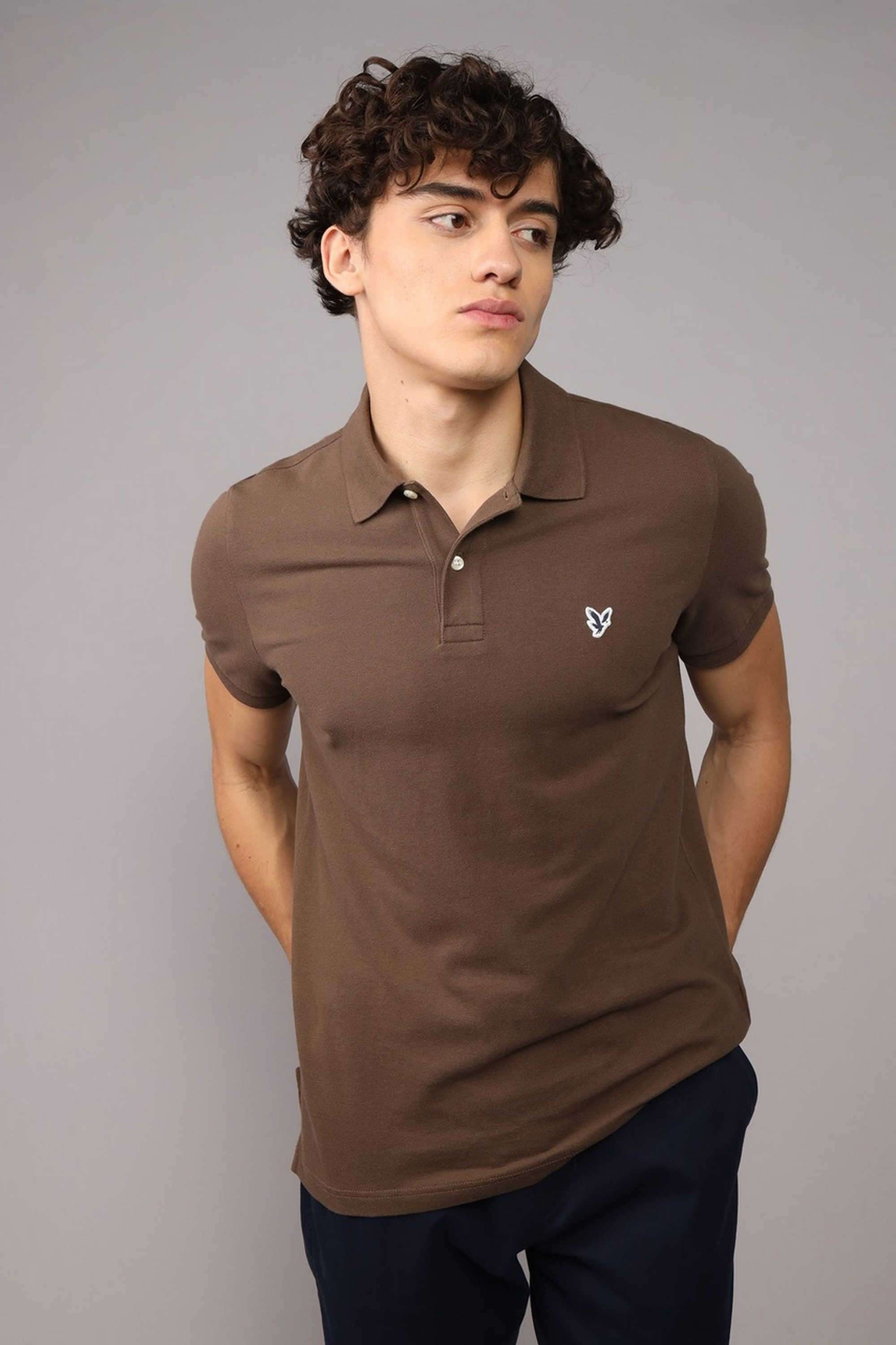 Solid-Blended-Fabric-Polo-Men-s-T-Shirt