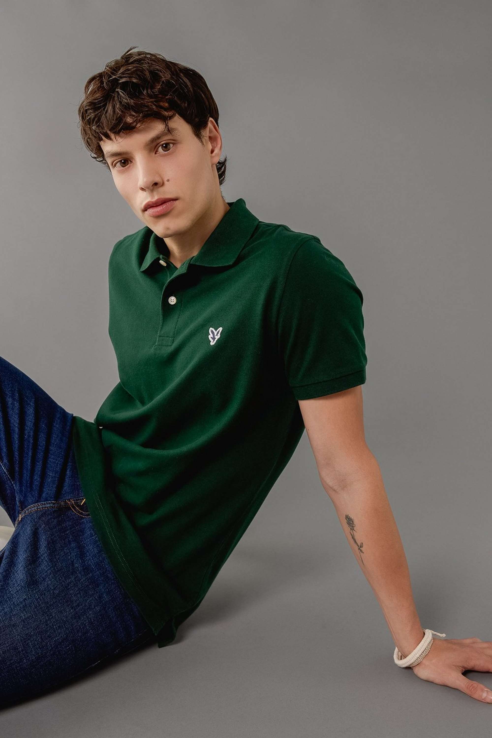 Solid-Blended-Fabric-Polo-Men-s-T-Shirt
