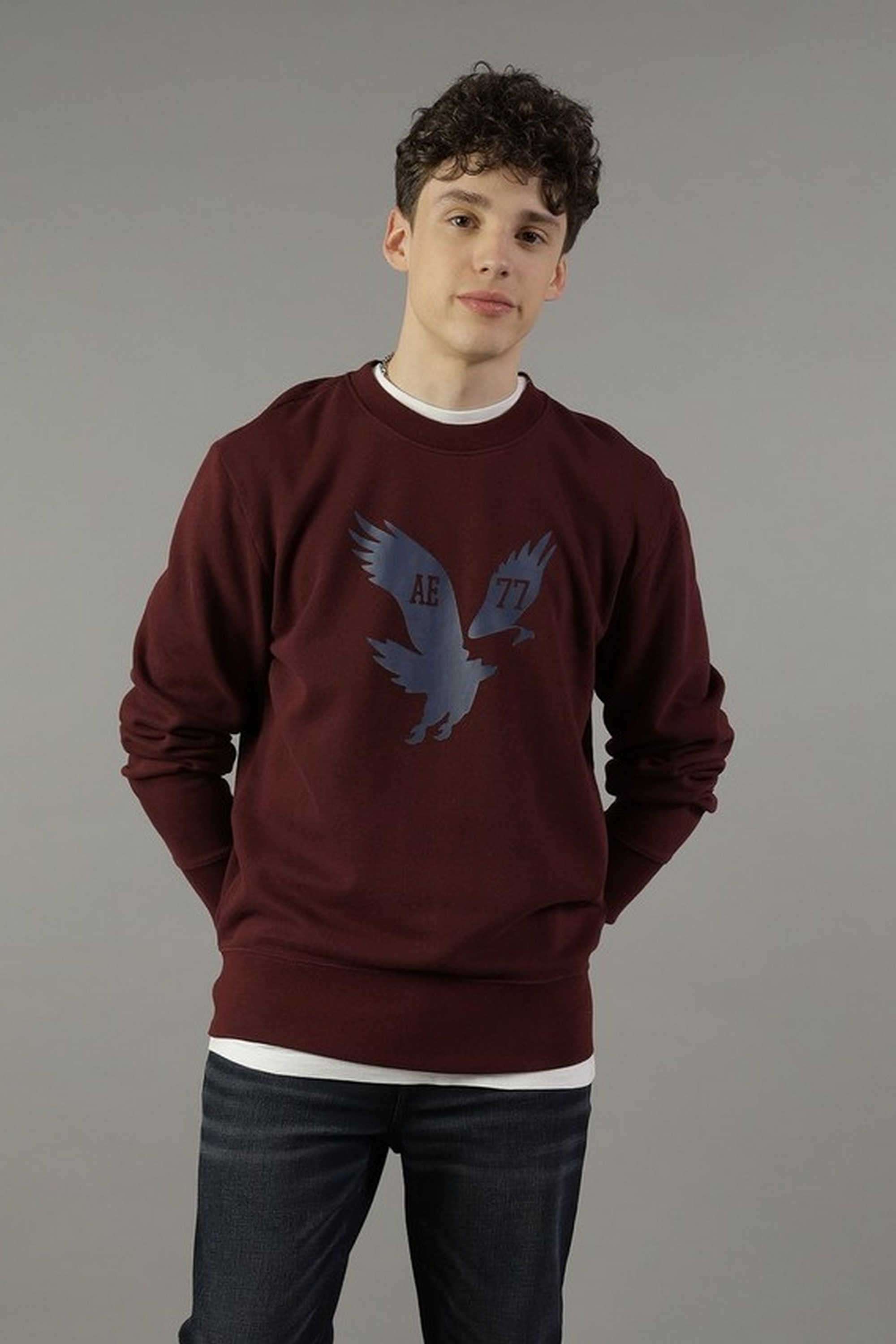 Solid-Blended-Fabric-Round-Neck-Men-s-Sweatshirt