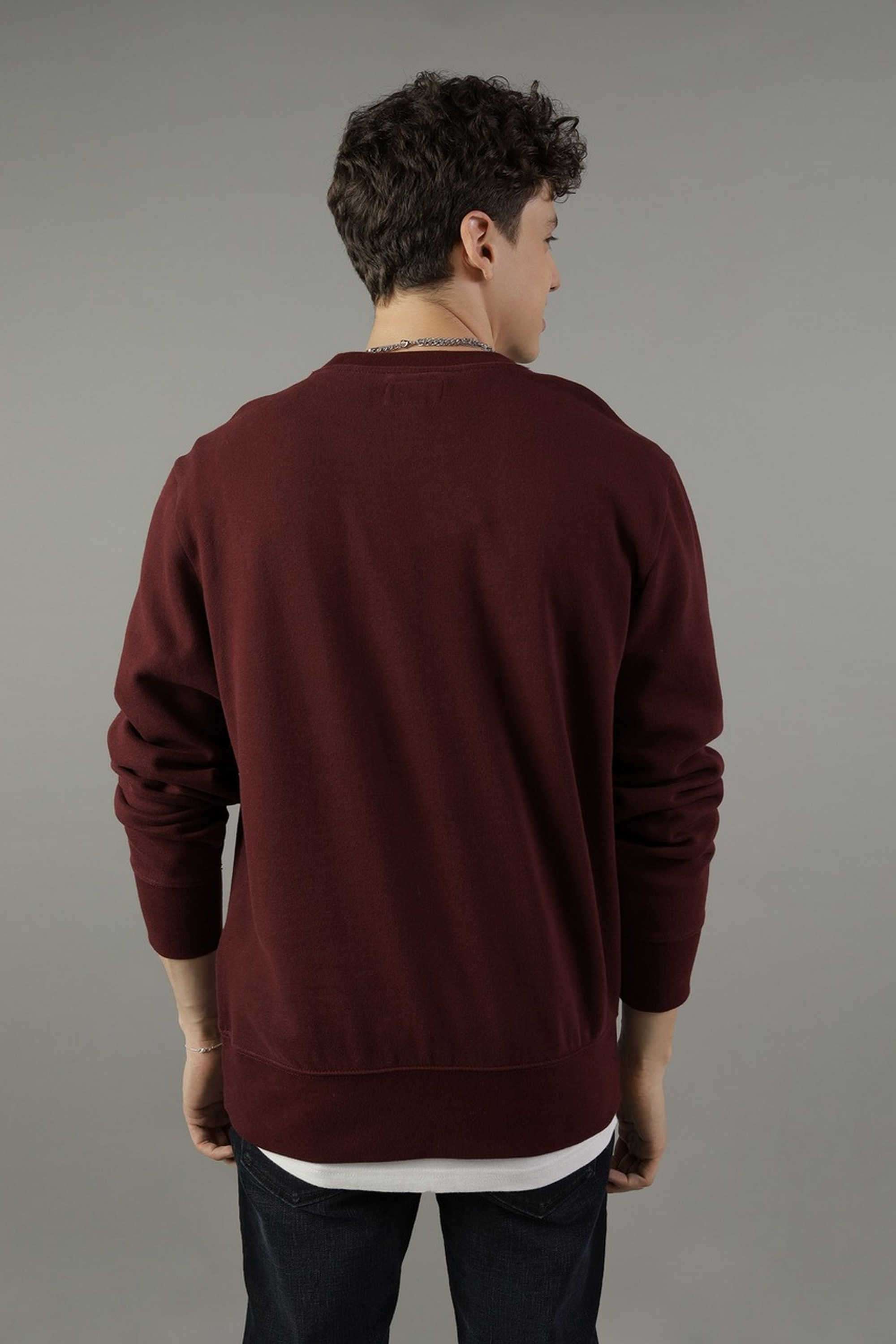 Solid-Blended-Fabric-Round-Neck-Men-s-Sweatshirt