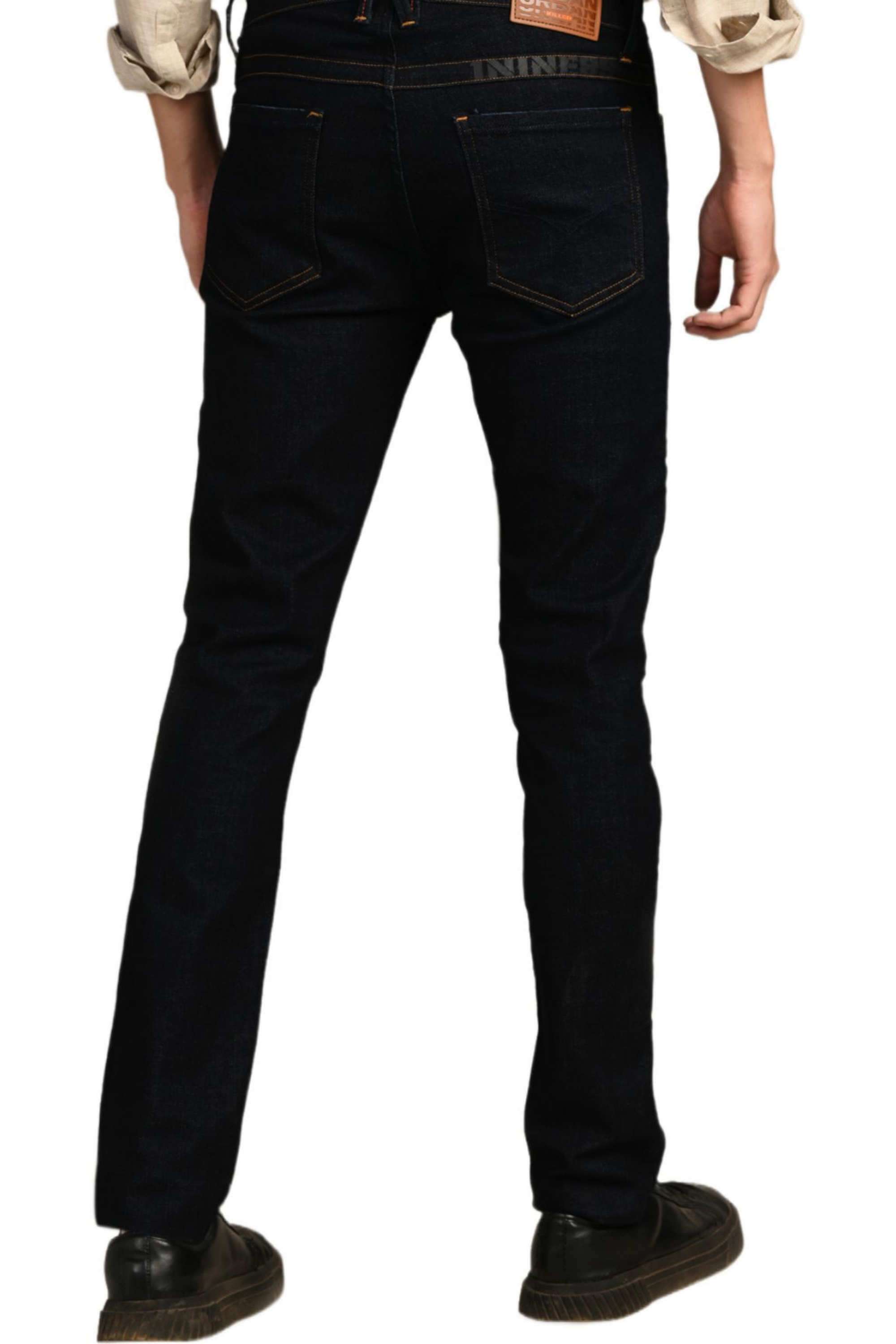 Solid-Blended-Fabric-Straight-Fit-Men-s-Jeans