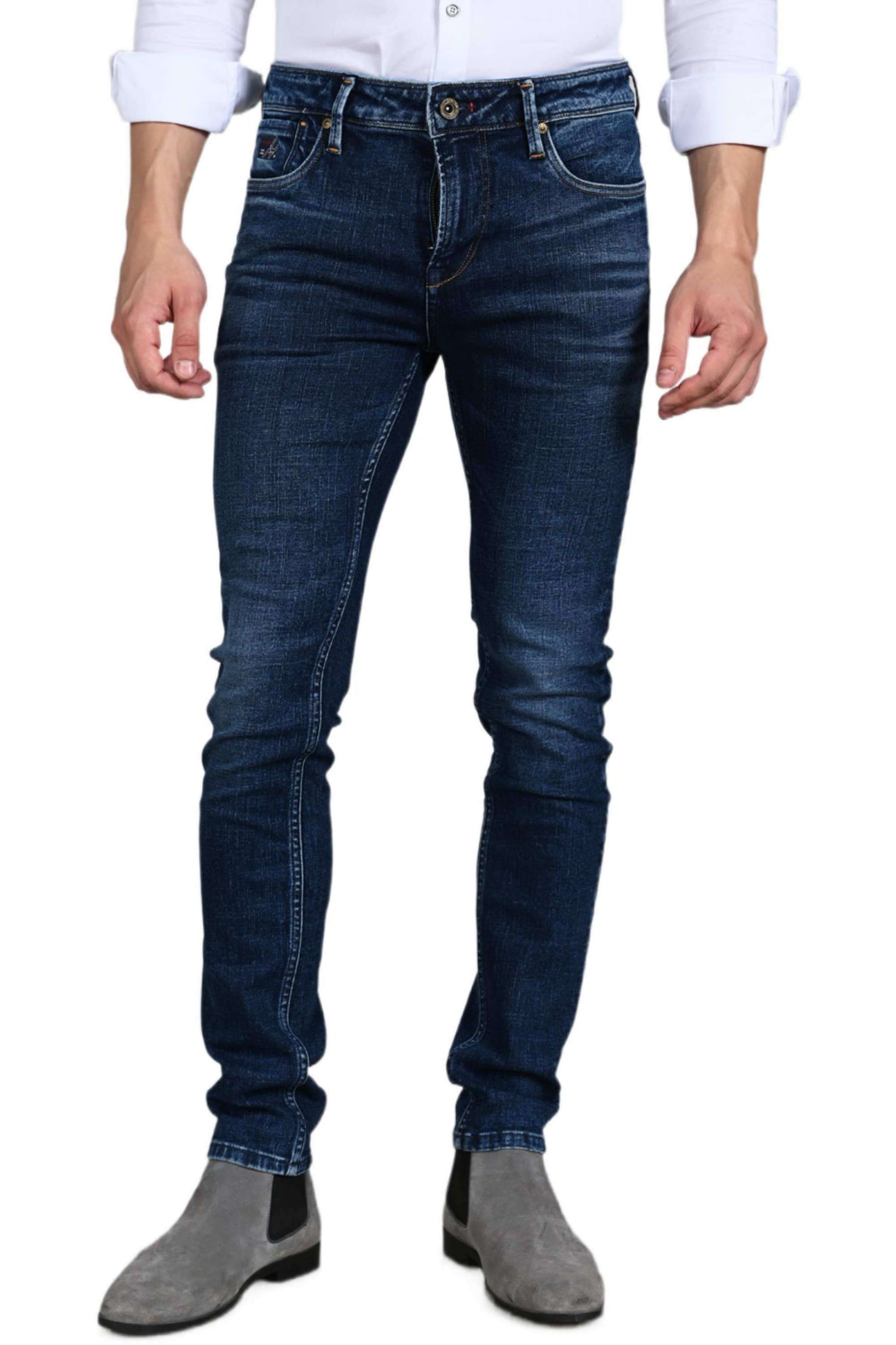 Solid-Blended-Fabric-Straight-Fit-Men-s-Jeans