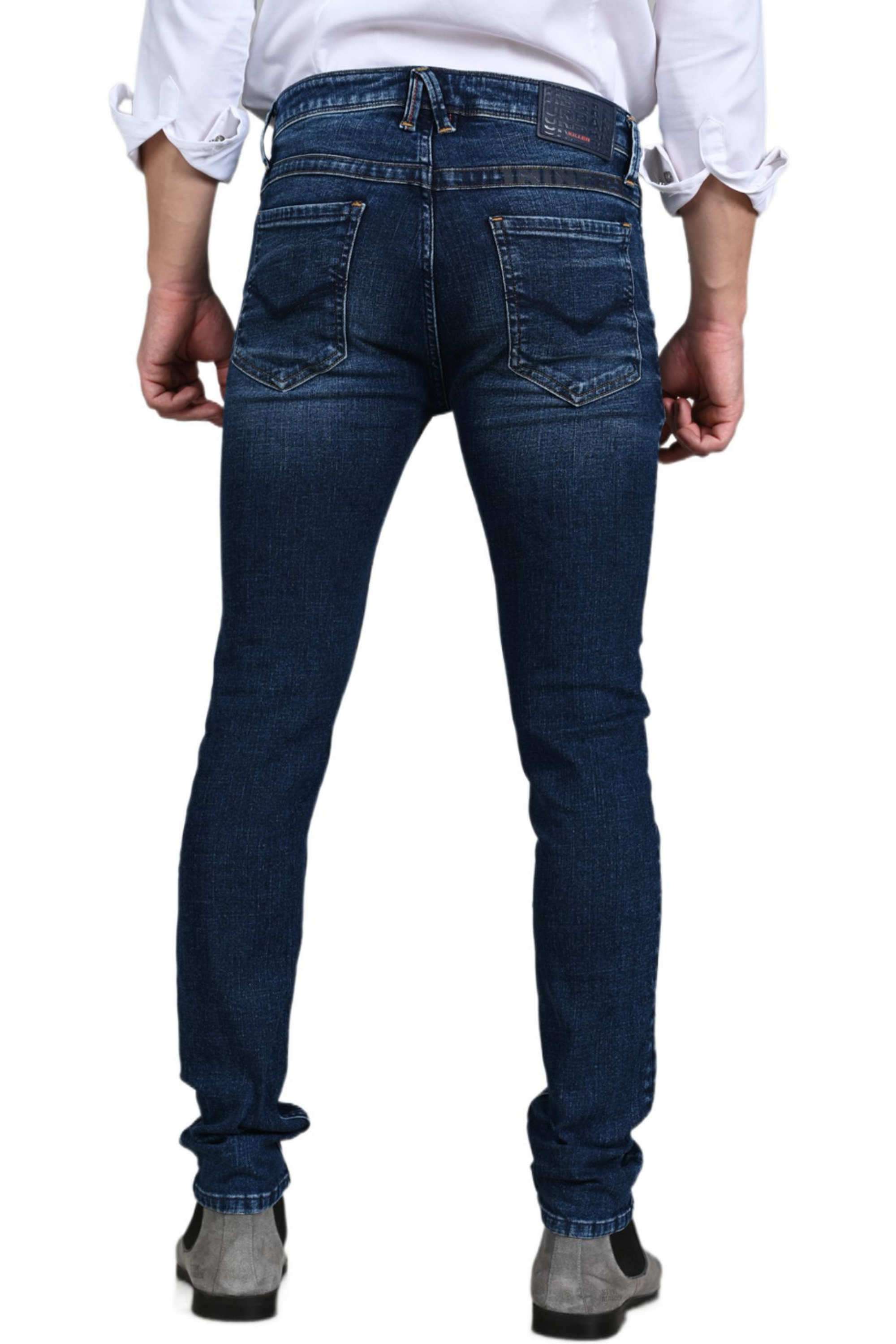 Solid-Blended-Fabric-Straight-Fit-Men-s-Jeans