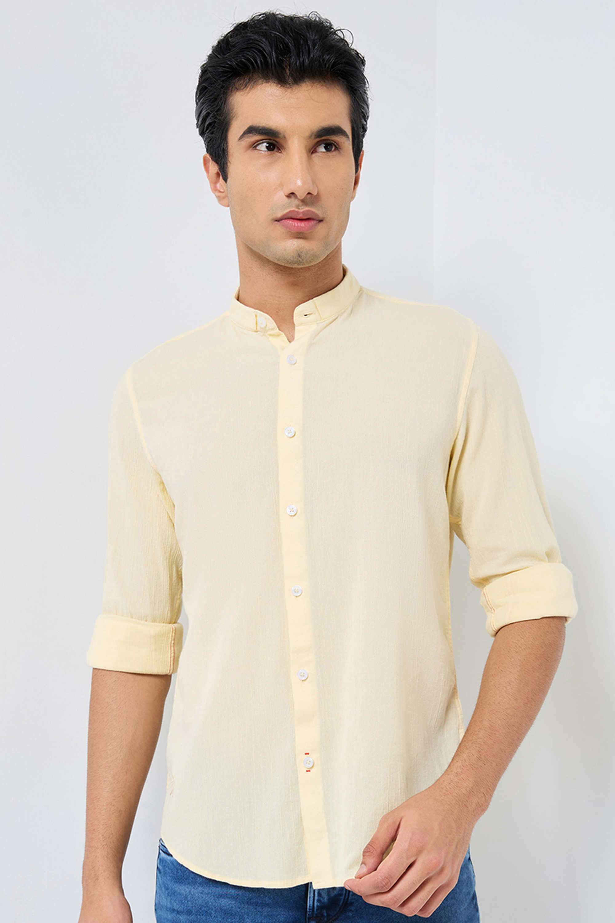 Solid-Cotton-Regular-Fit-Men-s-Casual-Shirt