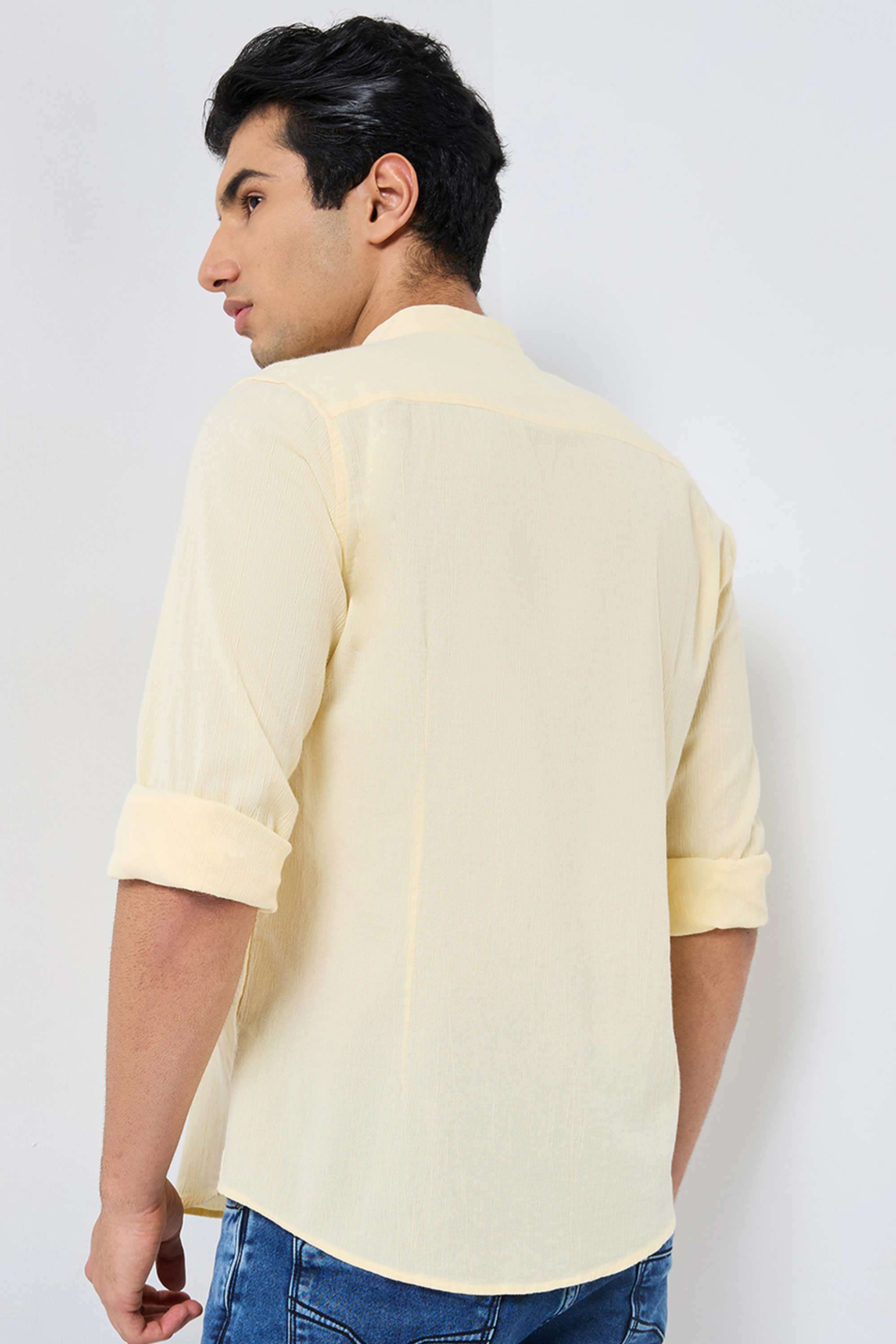 Solid-Cotton-Regular-Fit-Men-s-Casual-Shirt