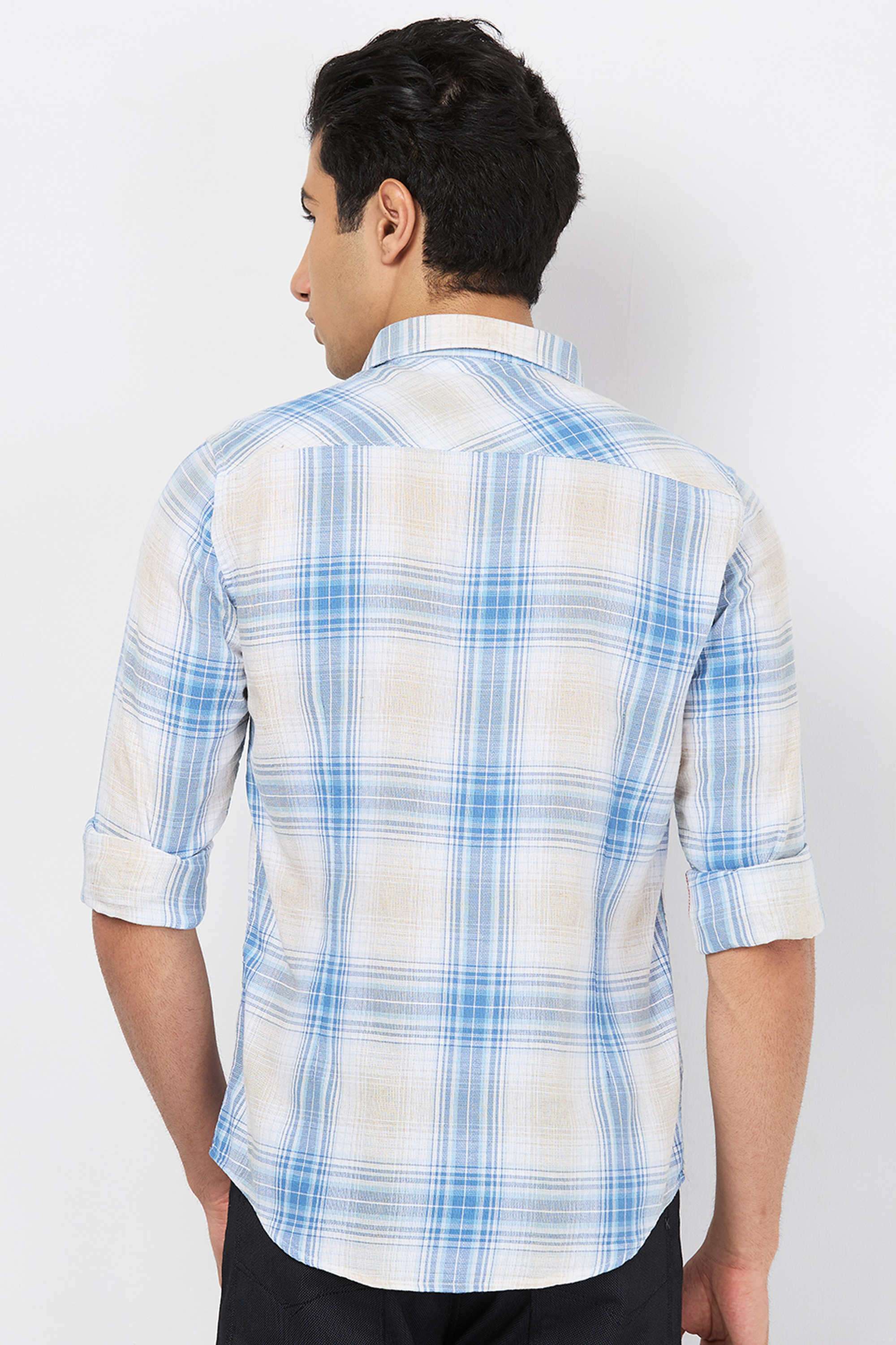 Checks-Cotton-Blend-Regular-Fit-Men-s-Casual-Shirt