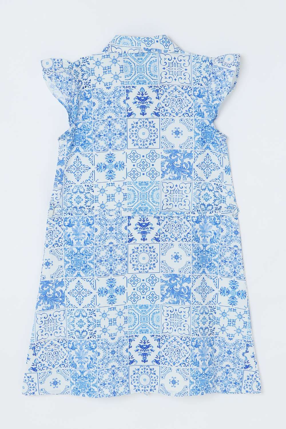 Printed-Blended-Fabric-Collared-Girls-Casual-Wear-Dress
