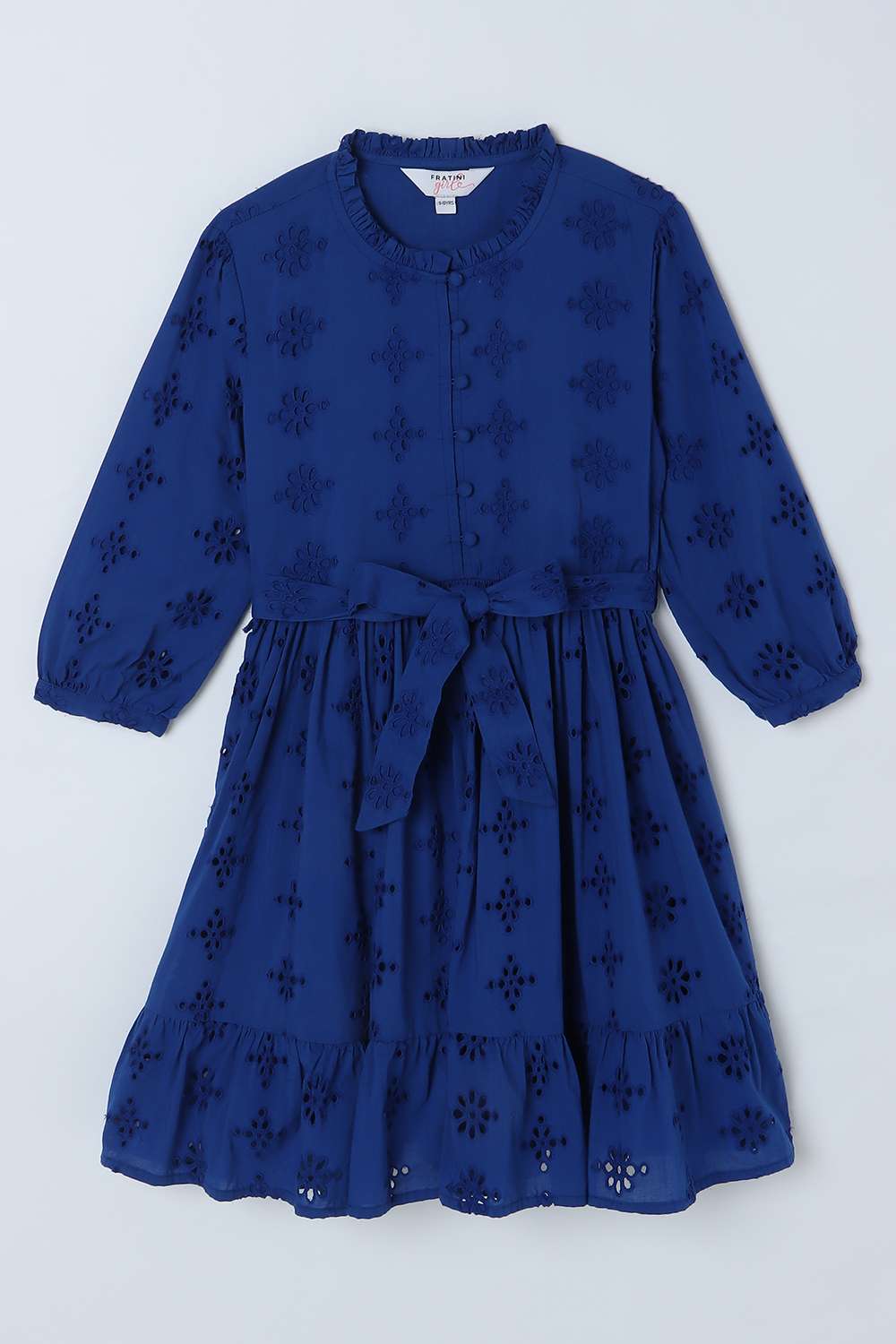 Solid-Cotton-Round-Neck-Girls-Casual-Wear-Dress