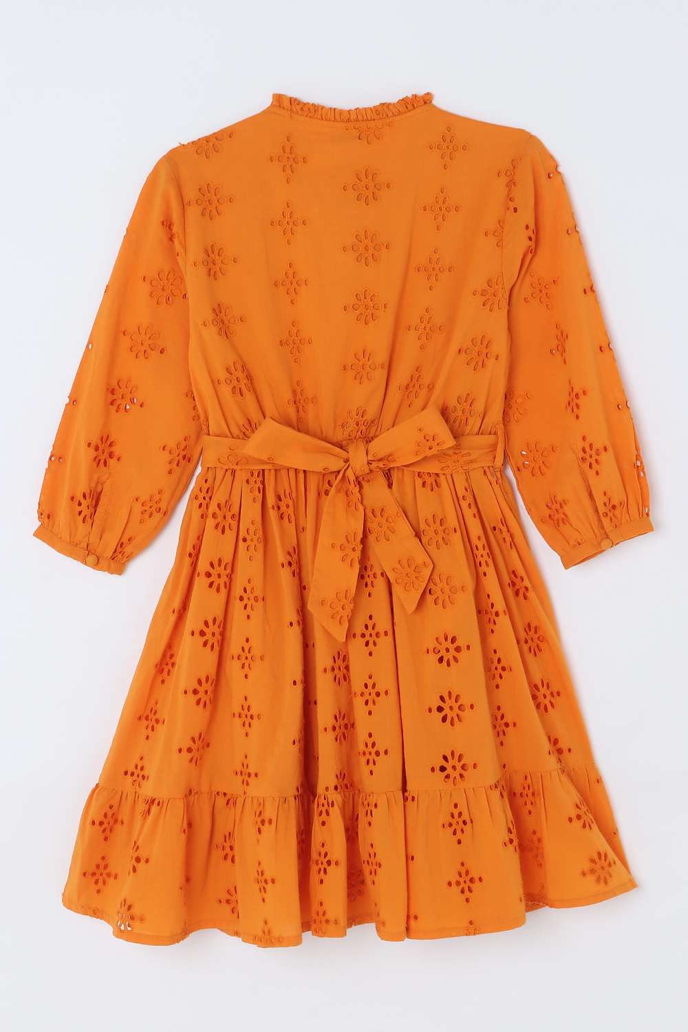 Schiffli-Cotton-Round-Neck-Girls-Casual-Wear-Dress