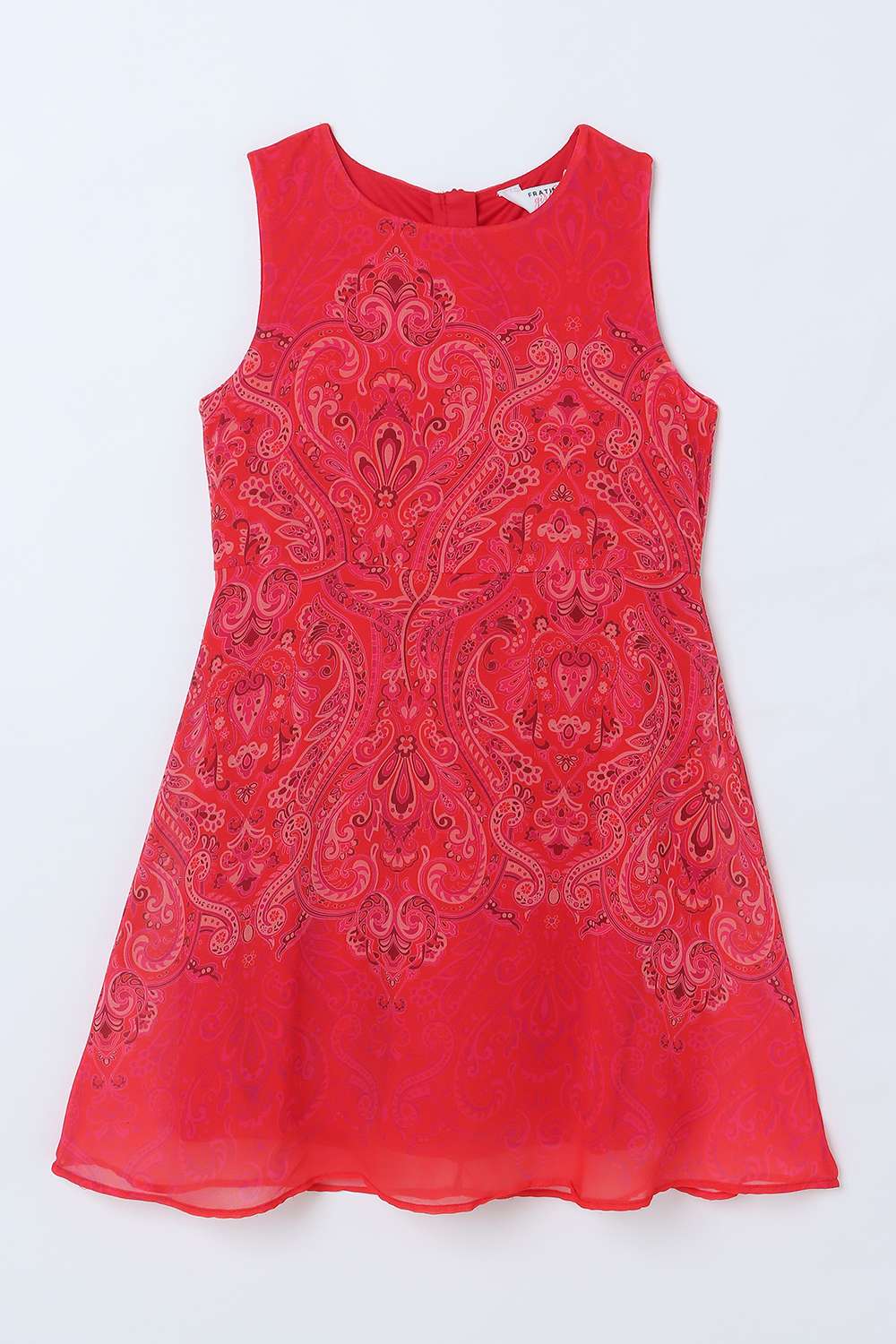 Printed-Polyester-Round-Neck-Girls-Casual-Wear-Dress