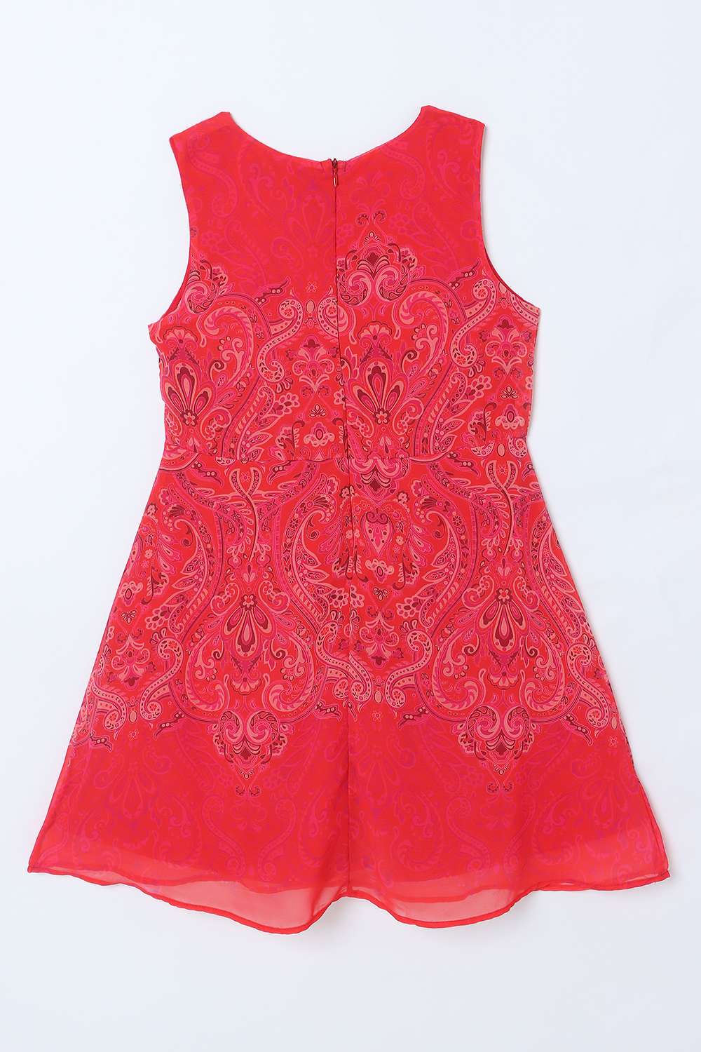 Printed-Polyester-Round-Neck-Girls-Casual-Wear-Dress