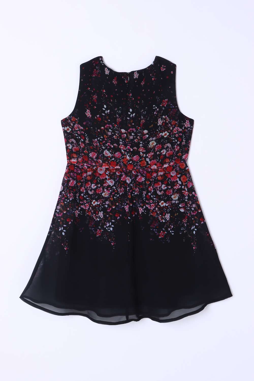 Floral-Polyester-Round-Neck-Girls-Casual-Wear-Dress
