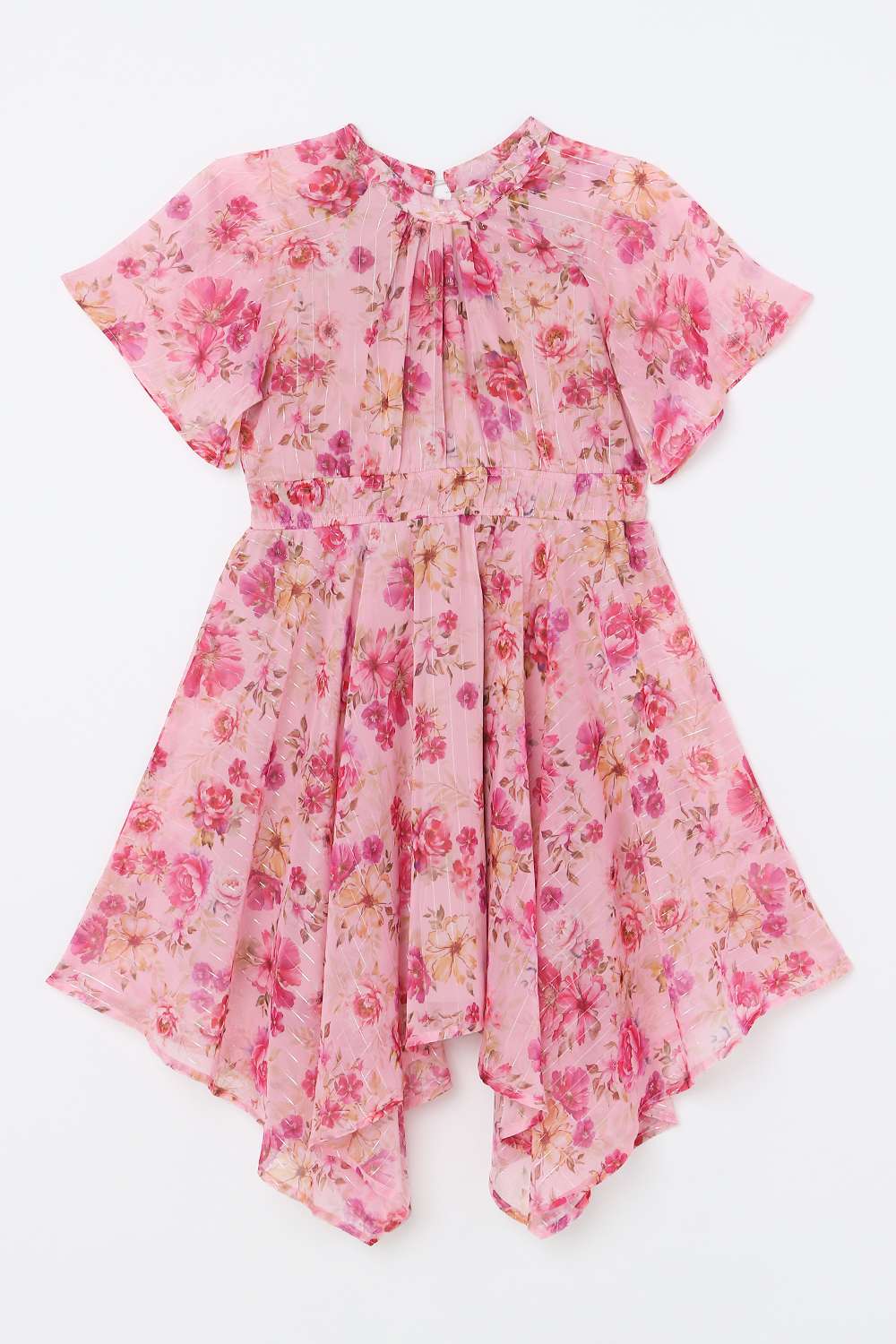 Printed-Polyester-Round-Neck-Girls-Casual-Wear-Dress
