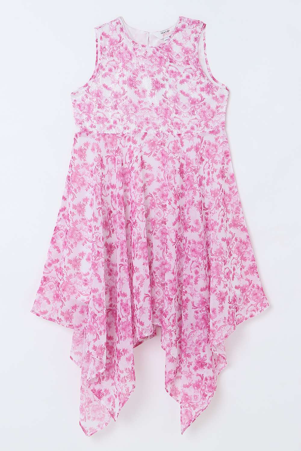 Printed-Polyester-Round-Neck-Girls-Casual-Wear-Dress