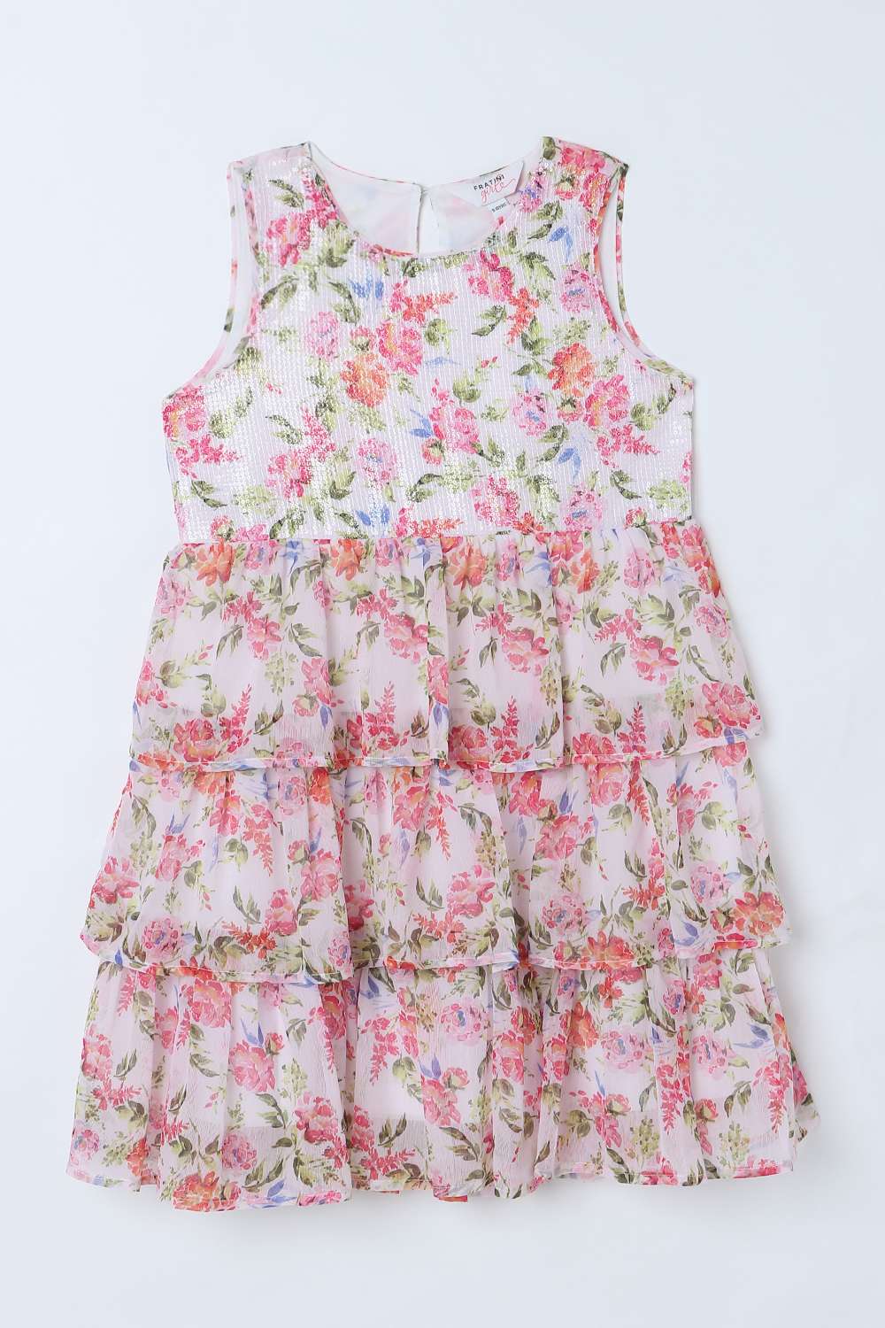 Printed-Polyester-Round-Neck-Girls-Casual-Wear-Dress