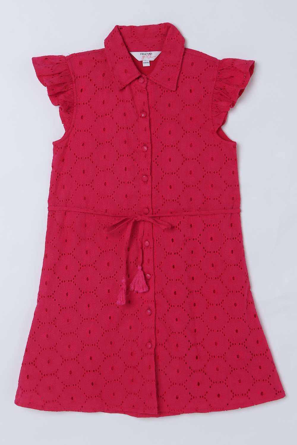 Schiffli-Blended-Fabric-Collared-Girls-Casual-Wear-Dress