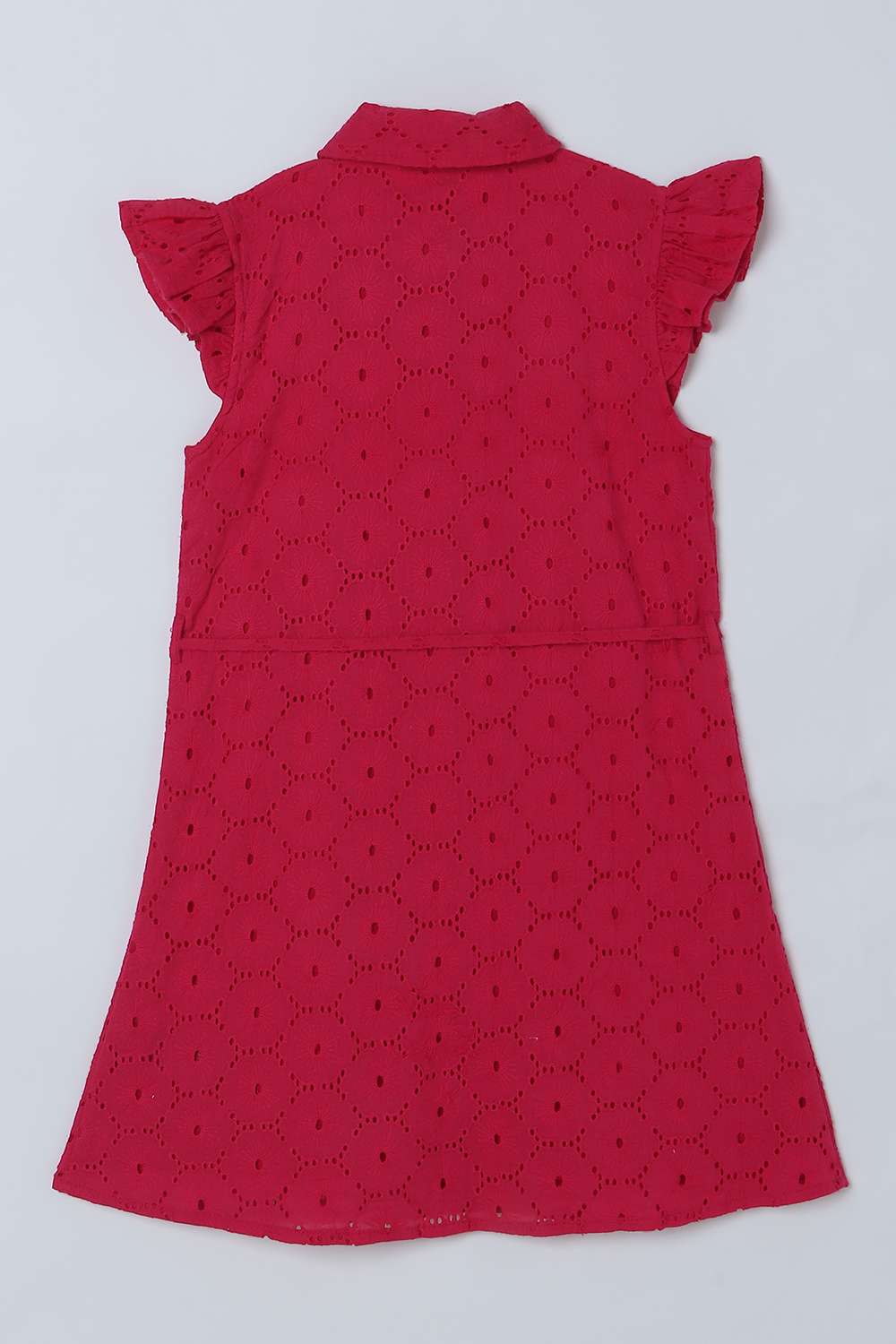 Schiffli-Blended-Fabric-Collared-Girls-Casual-Wear-Dress