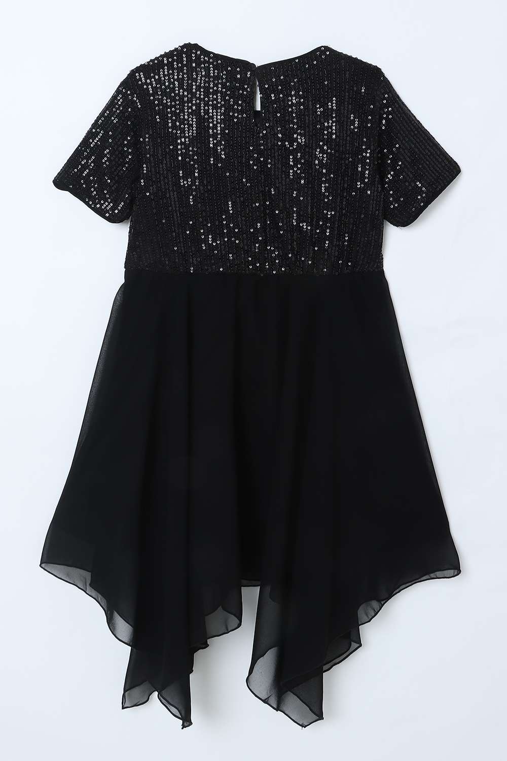 Embellished-Blended-Fabric-Round-Neck-Girls-Party-Wear-Dress