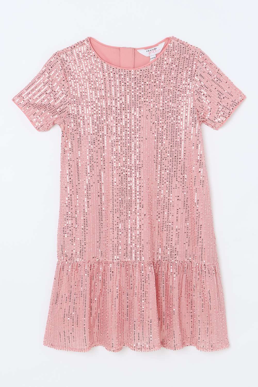 Solid-Polyester-Round-Neck-Girls-Casual-Wear-Dress