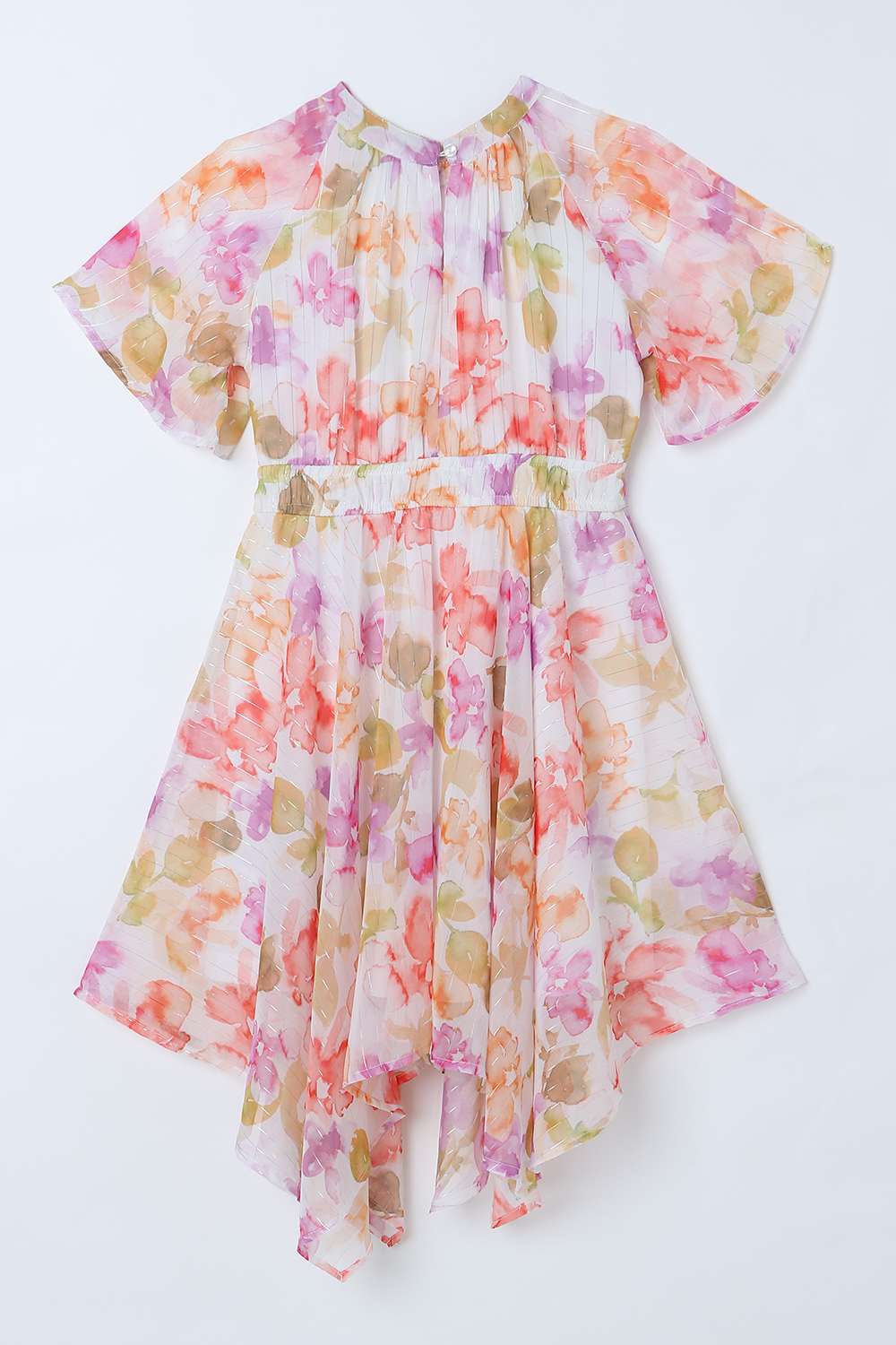 Floral-Round-Neck-Girls-Casual-Wear-Dress