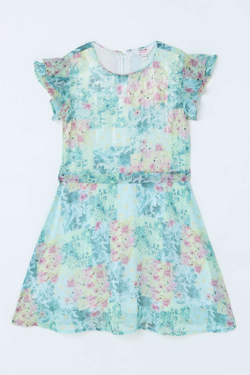 Printed-Polyester-Round-Neck-Girls-Casual-Wear-Dress