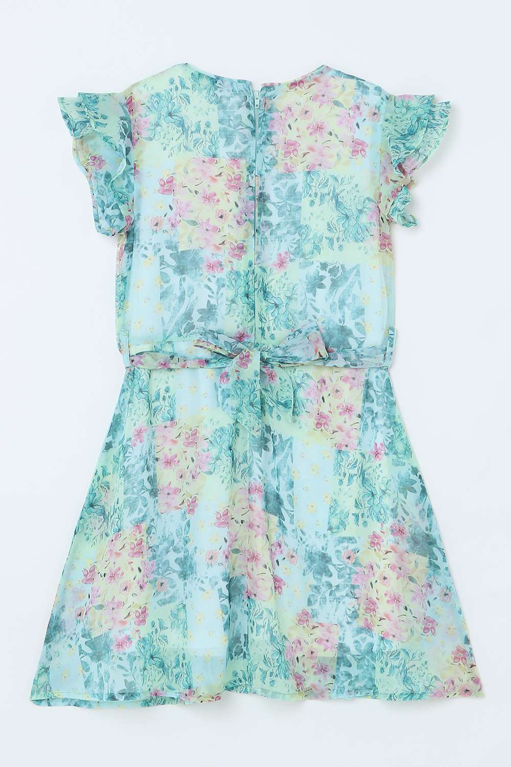 Floral-Round-Neck-Girls-Casual-Wear-Dress