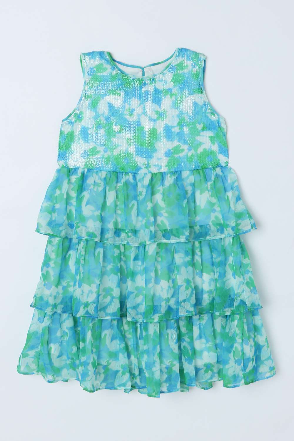 Printed-Polyester-Round-Neck-Girls-Casual-Wear-Dress