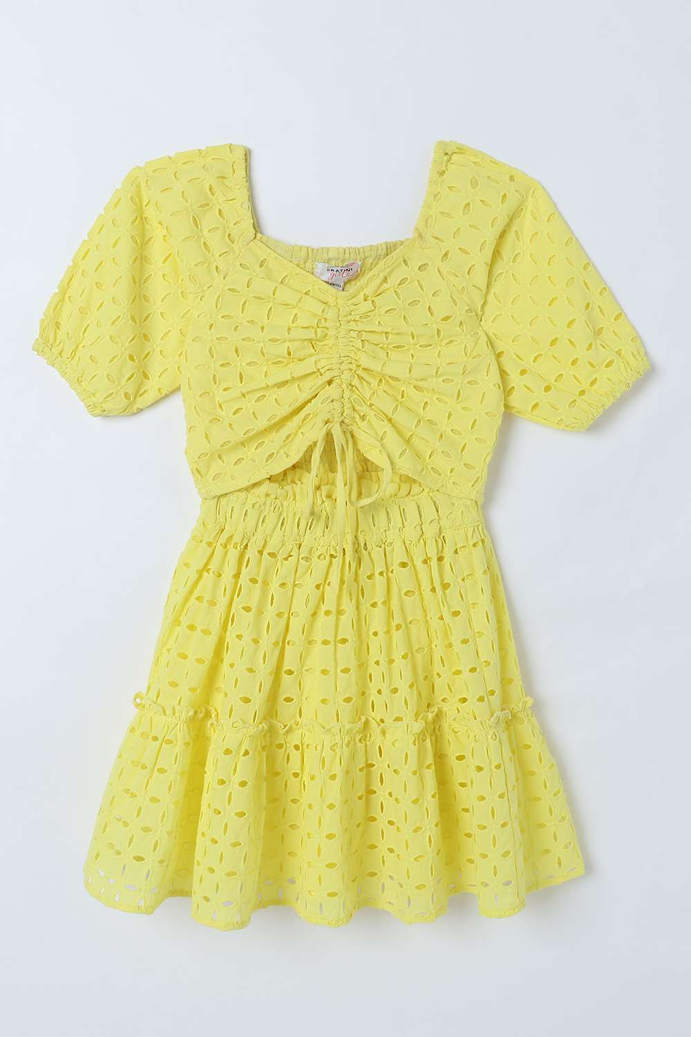 Schiffli-Blended-Fabric-Square-Neck-Girls-Casual-Wear-Clothing-Set