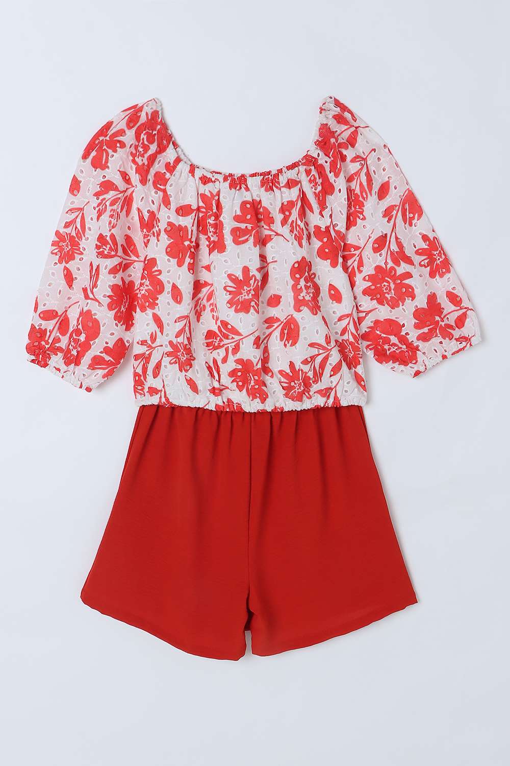 Floral-Blended-Fabric-Round-Neck-Girls-Casual-Wear-Clothing-Set
