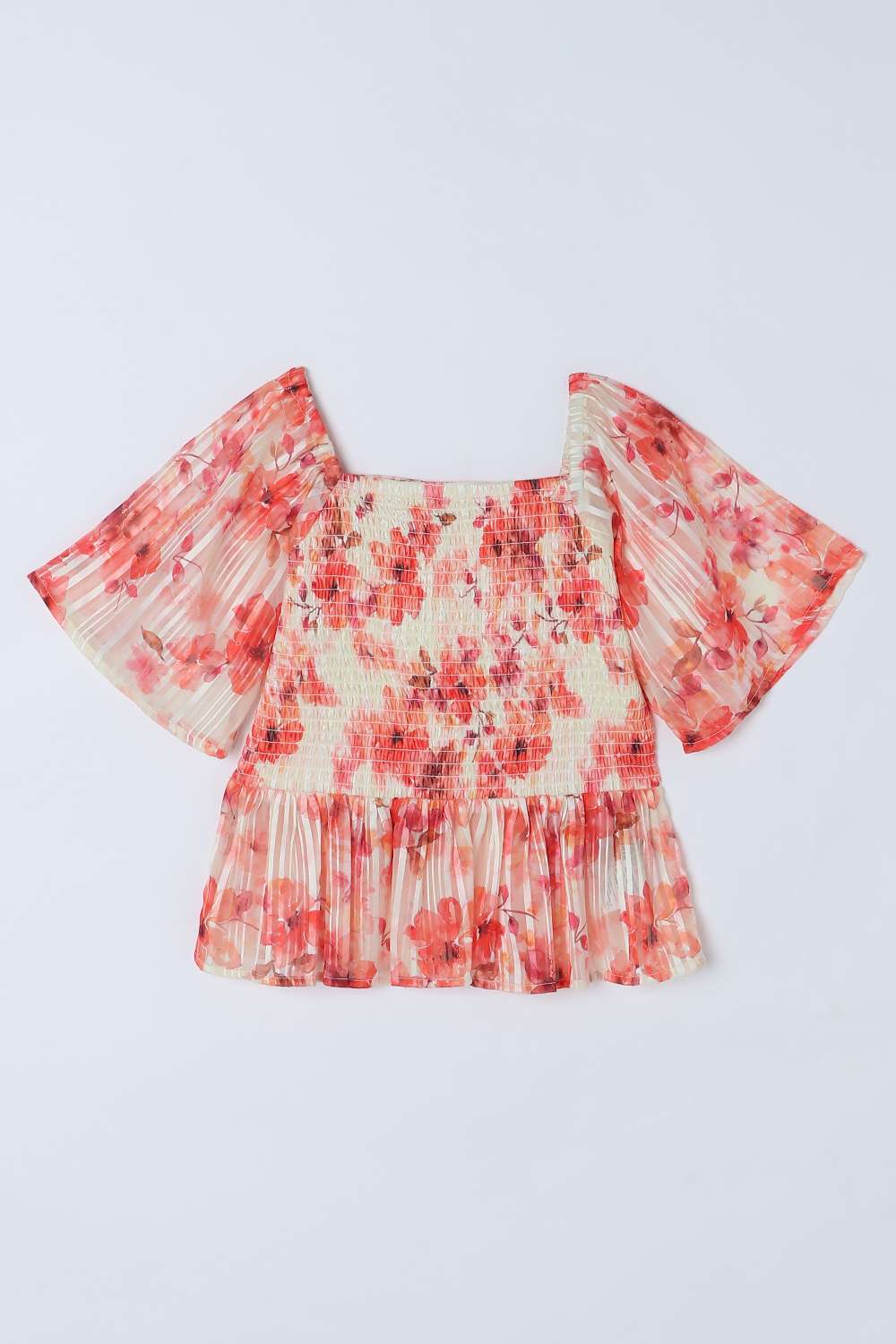 Printed-Polyester-Square-Neck-Girls-Top