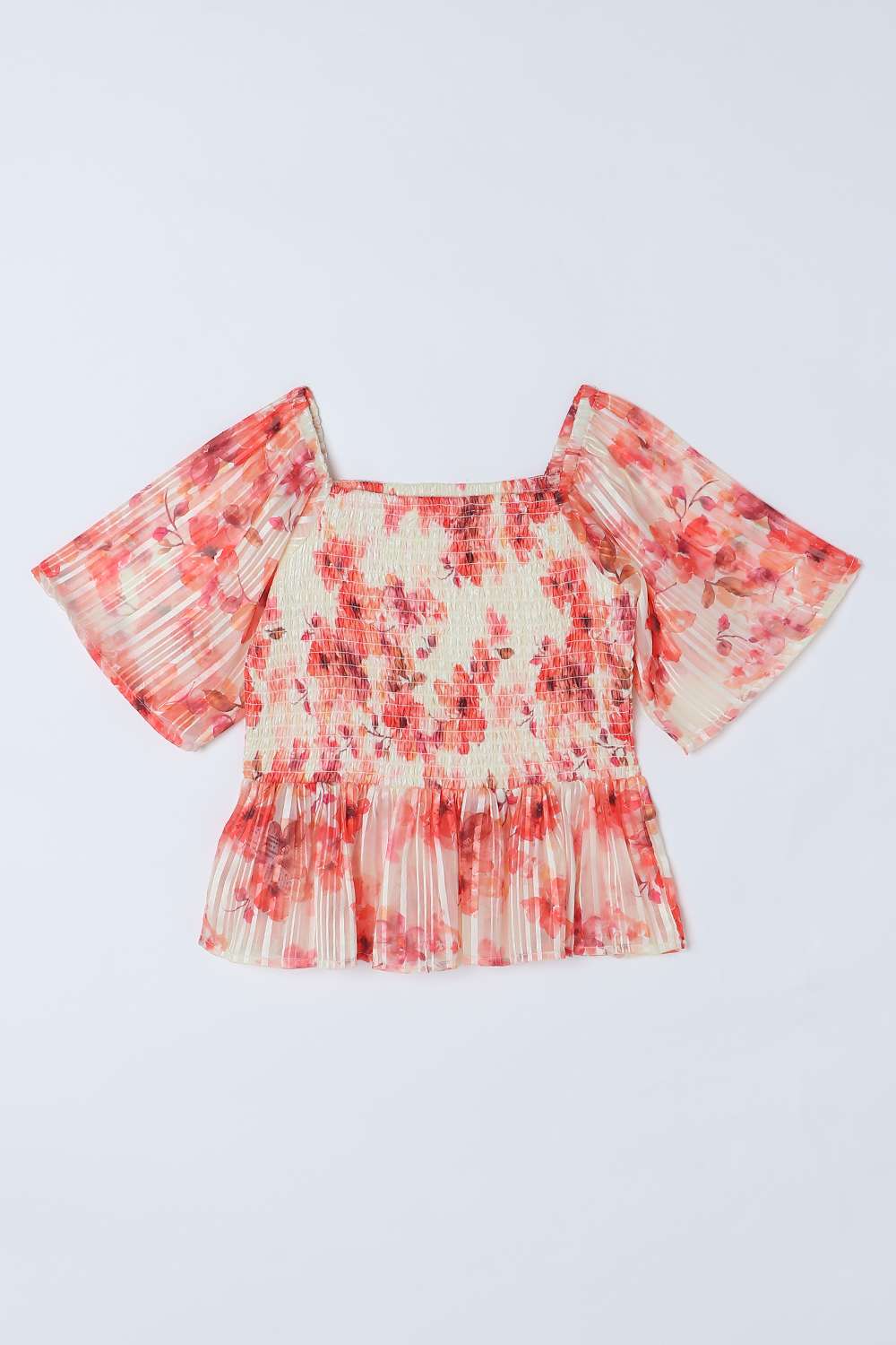 Printed-Polyester-Square-Neck-Girls-Top