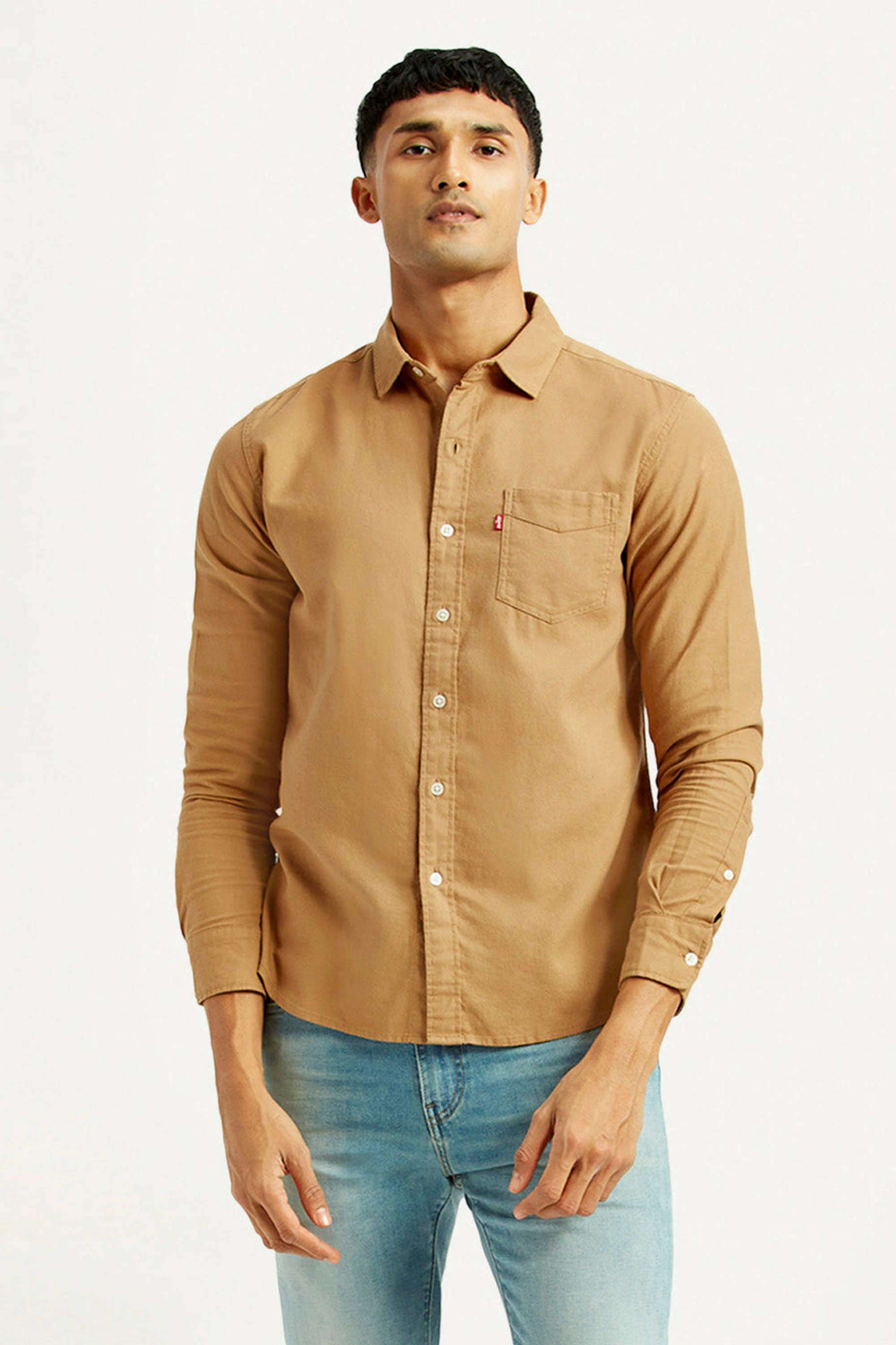 Solid-Cotton-Slim-Fit-Men-s-Casual-Shirts