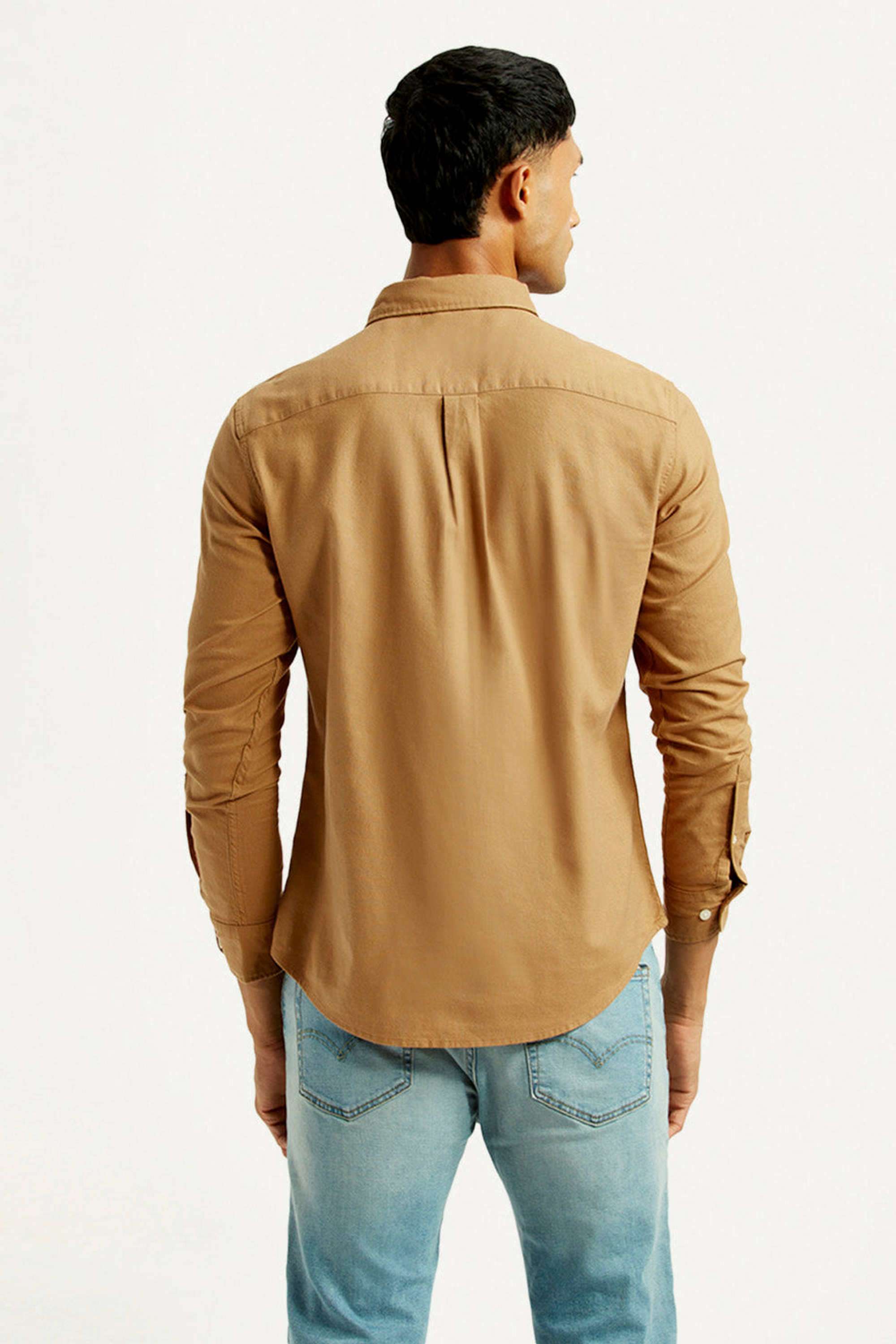 Solid-Cotton-Slim-Fit-Men-s-Casual-Shirts