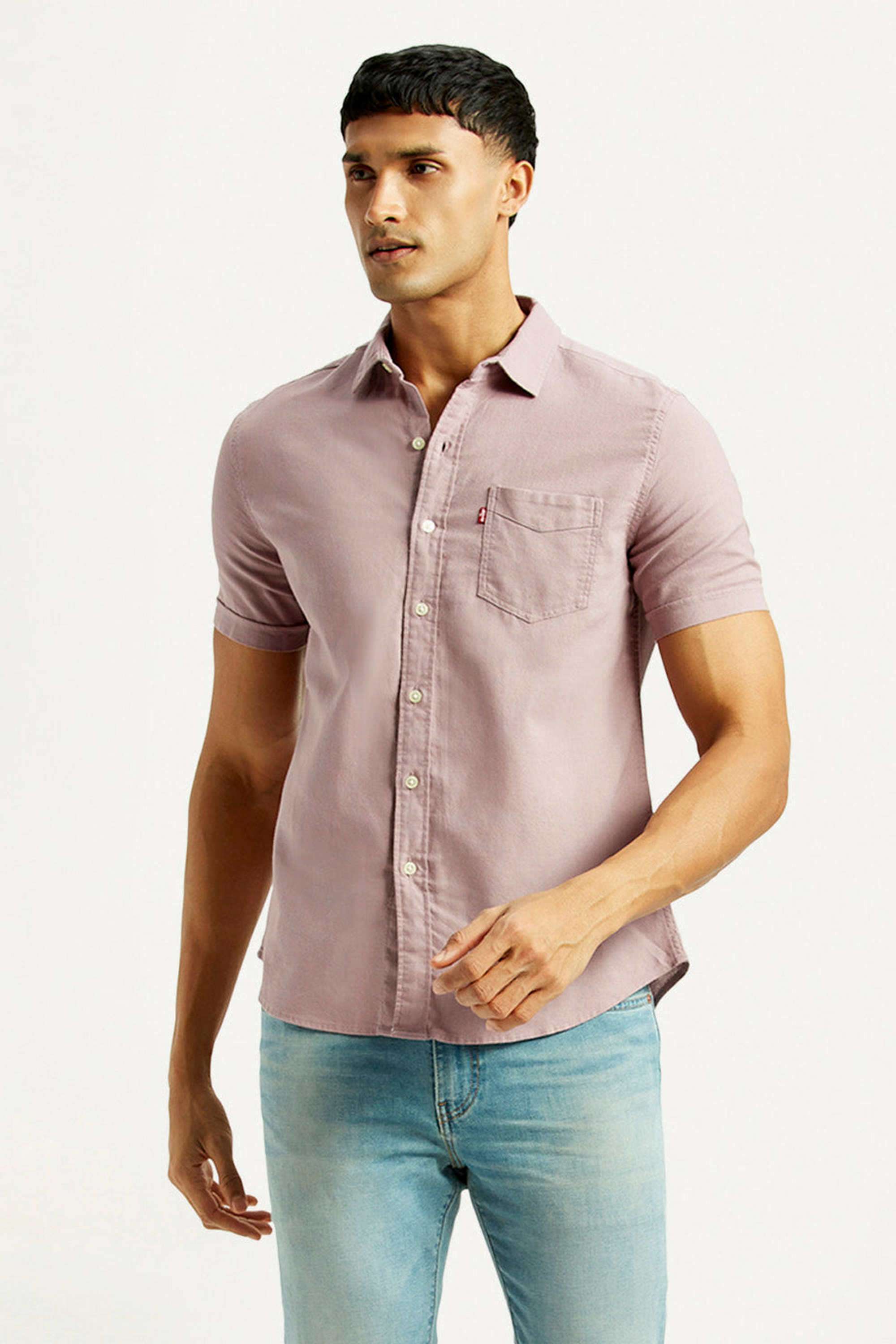 Solid-Cotton-Slim-Fit-Men-s-Casual-Shirts