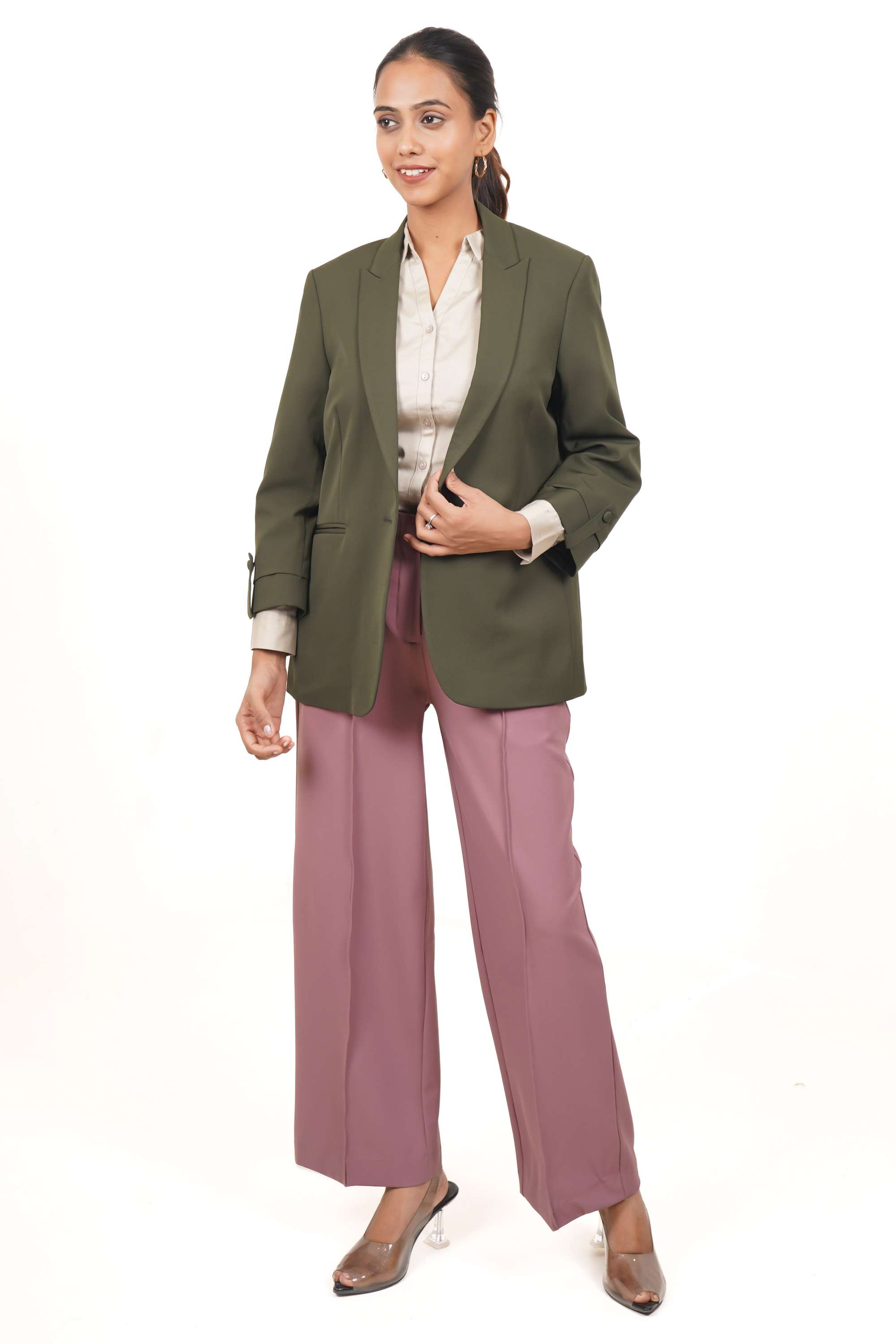 Solid-Polyester-Regular-Fit-Women-s-Casual-Wear-Blazer