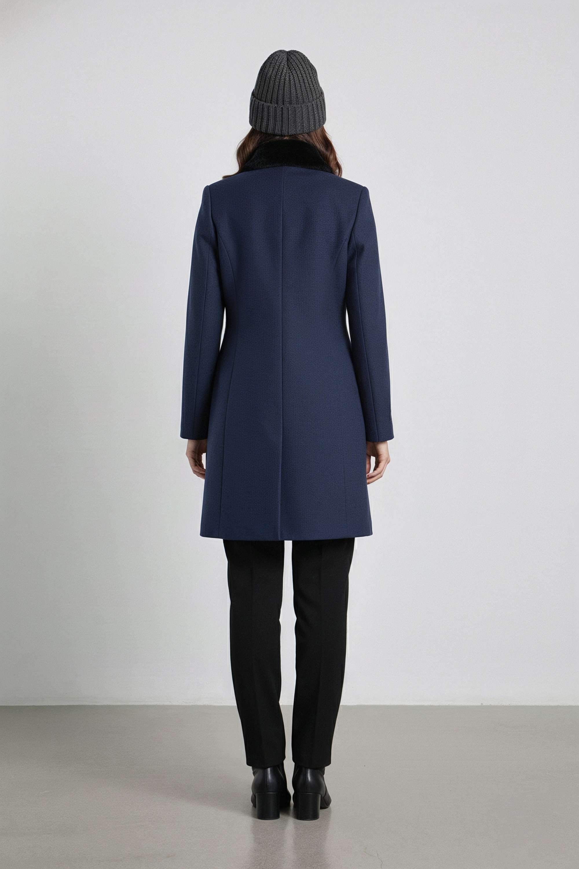 Solid-Collared-Blended-Fabric-Women-s-Casual-Wear-Coat