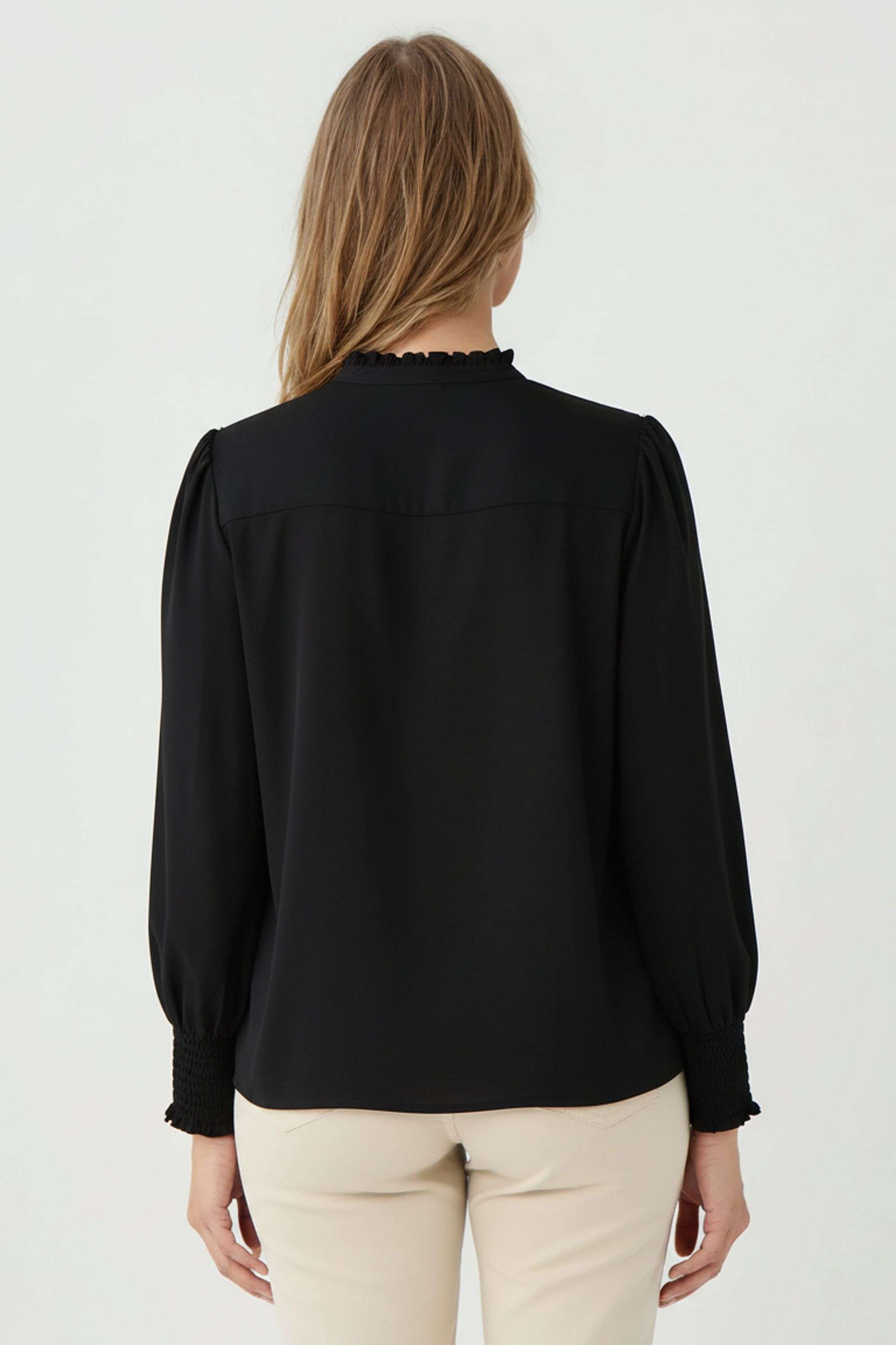 Solid-Blended-Fabric-Regular-Fit-Formal-Wear-Women-Shirt