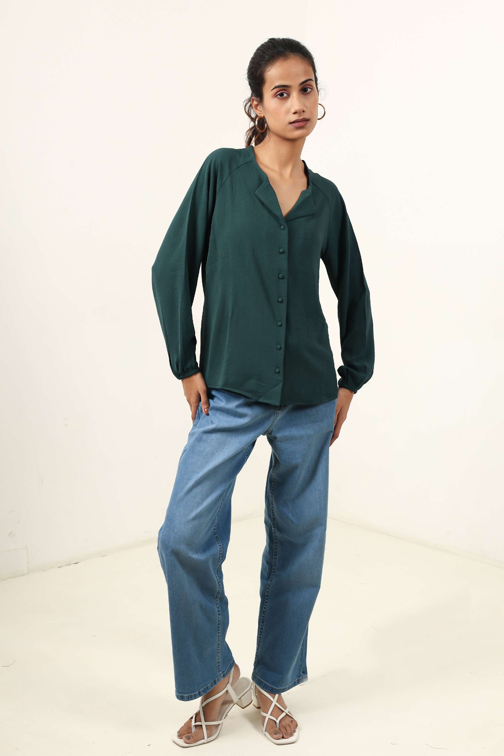 Blended-Fabric-Regular-Fit-Women-Shirt