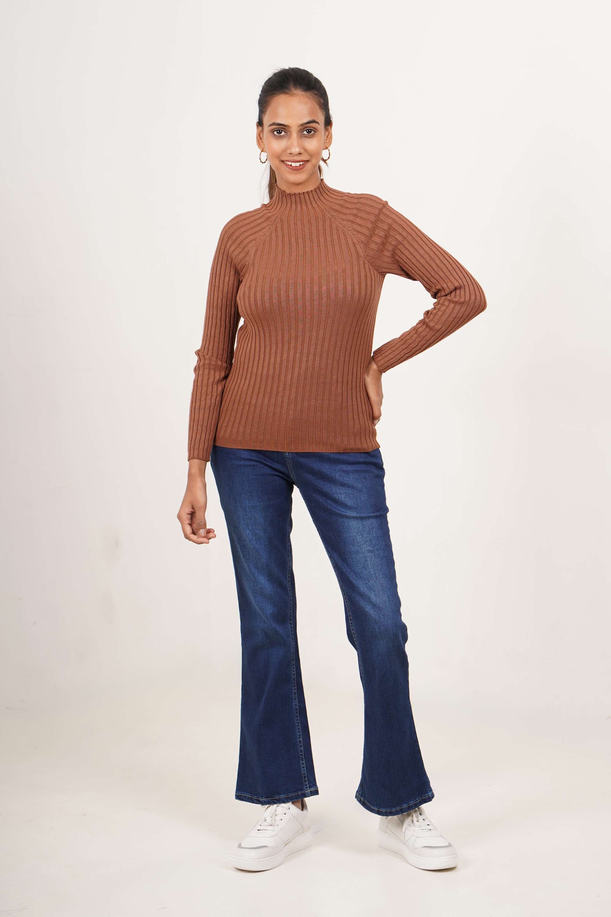 Solid-Round-Neck-Cotton-Viscose-Women-s-Winter-Wear-Sweater