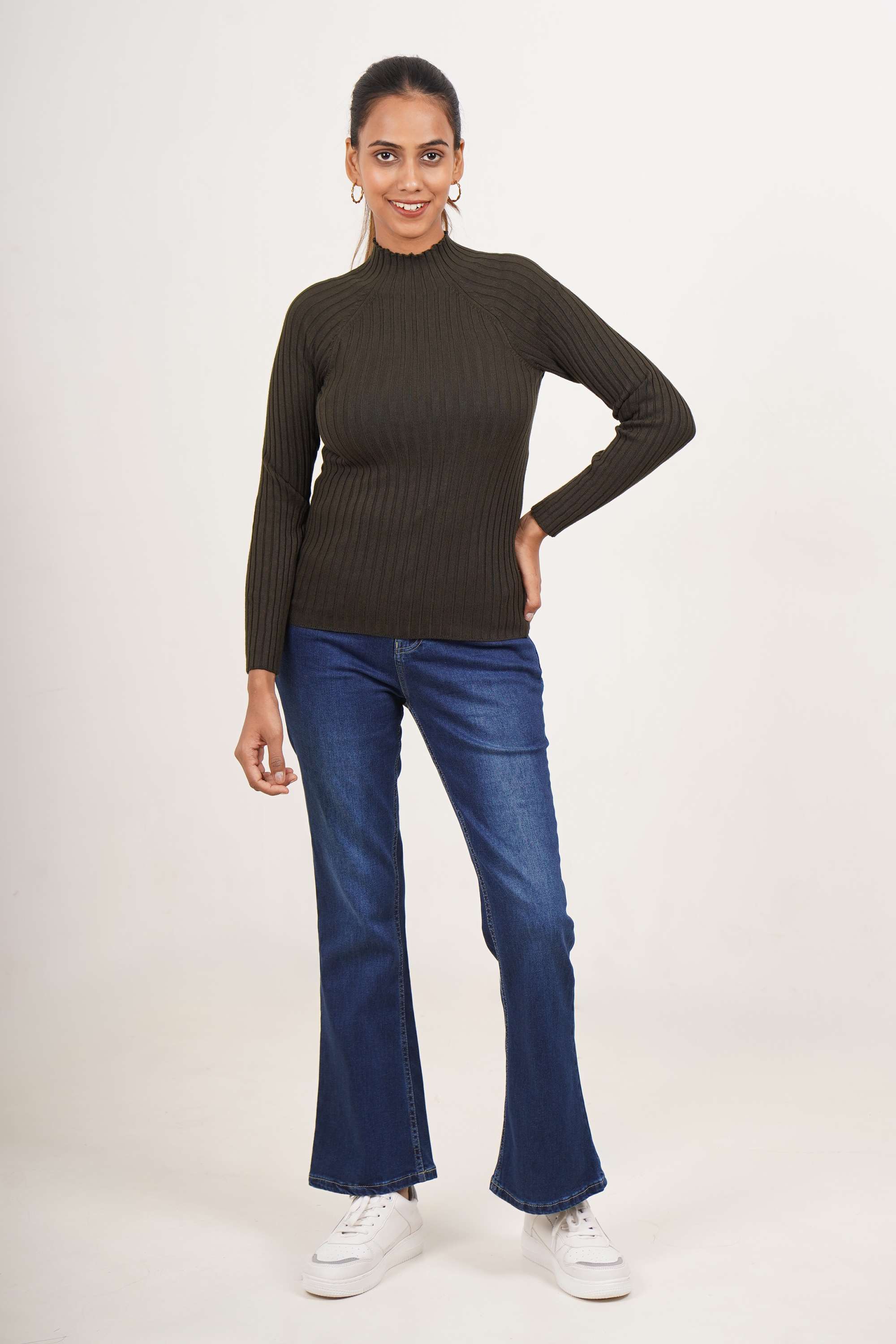 Solid-Round-Neck-Cotton-Viscose-Women-s-Winter-Wear-Sweater