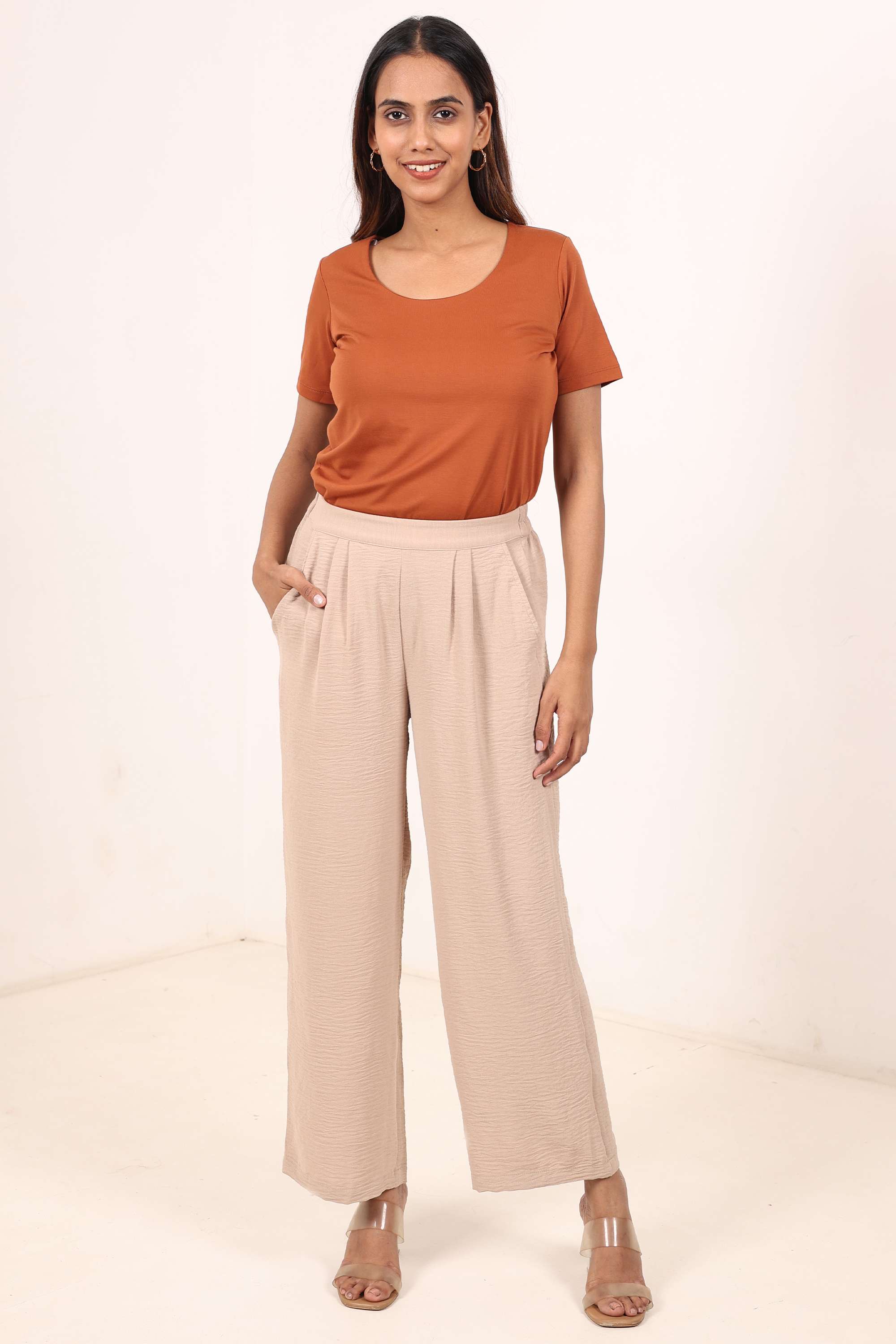 Solid-Regular-Fit-Polyester-Women-s-Casual-Wear-Pants